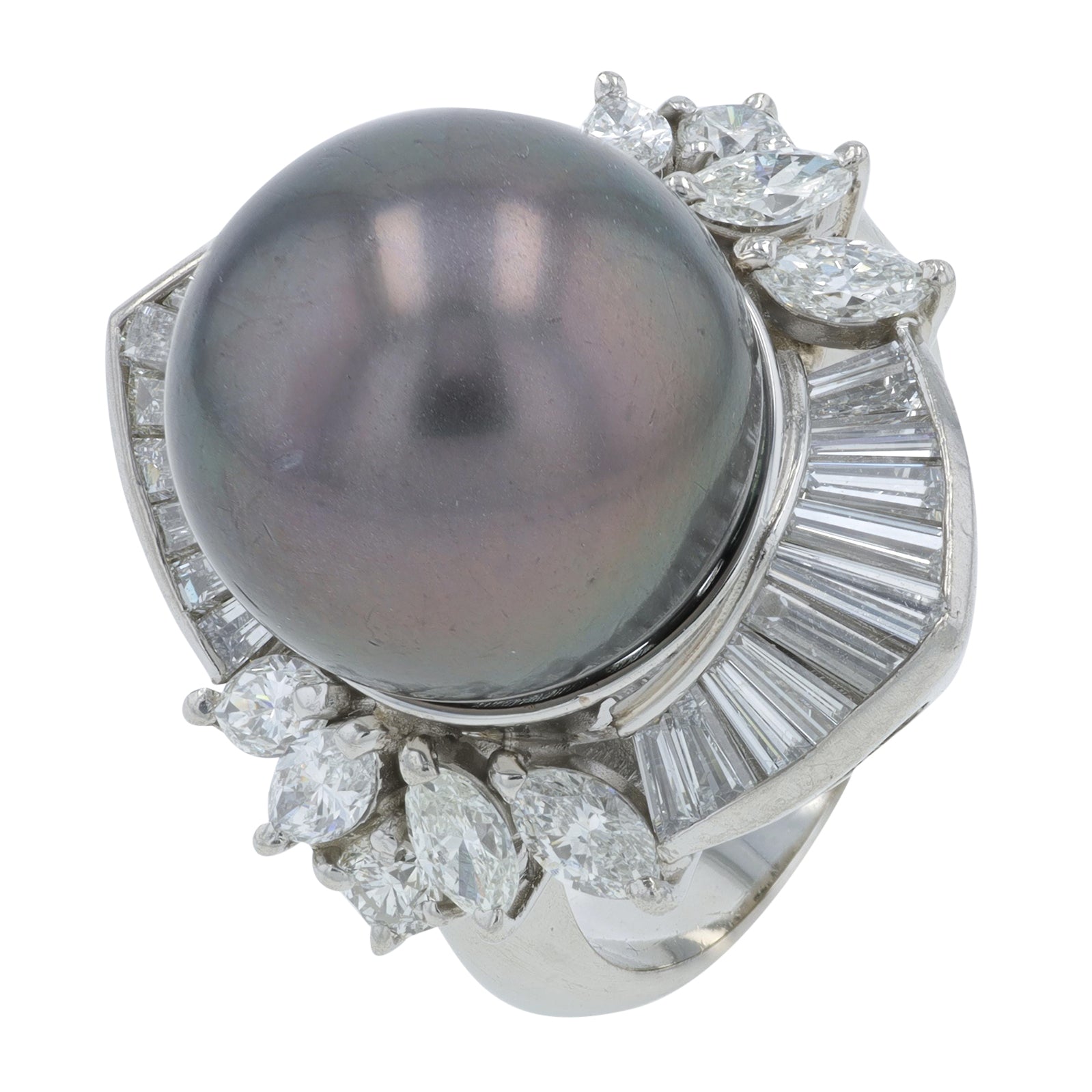 PT900 13.6 MM Tahitian Pearl Ring