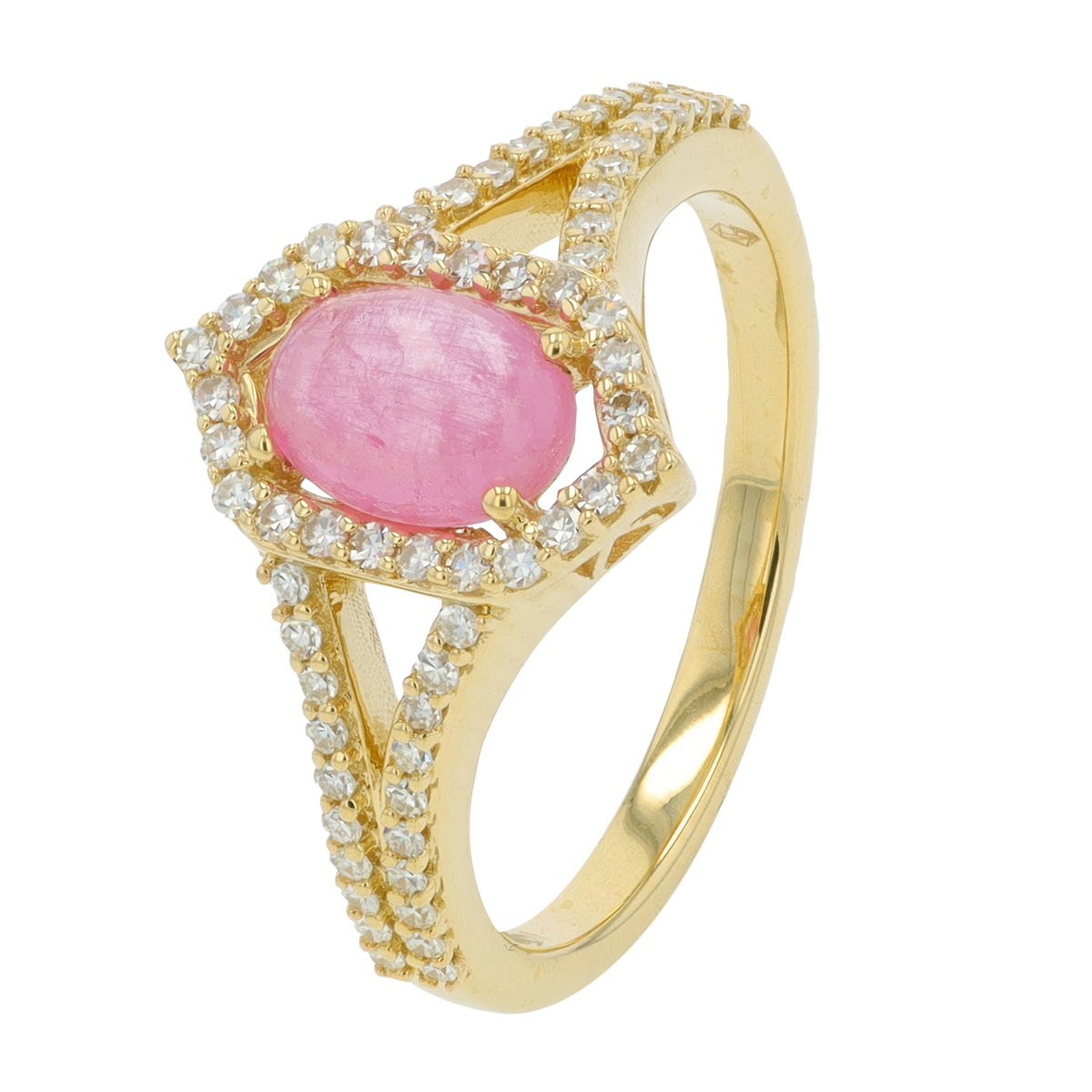14K YG 1.22 CT Pink Sapphire Ring