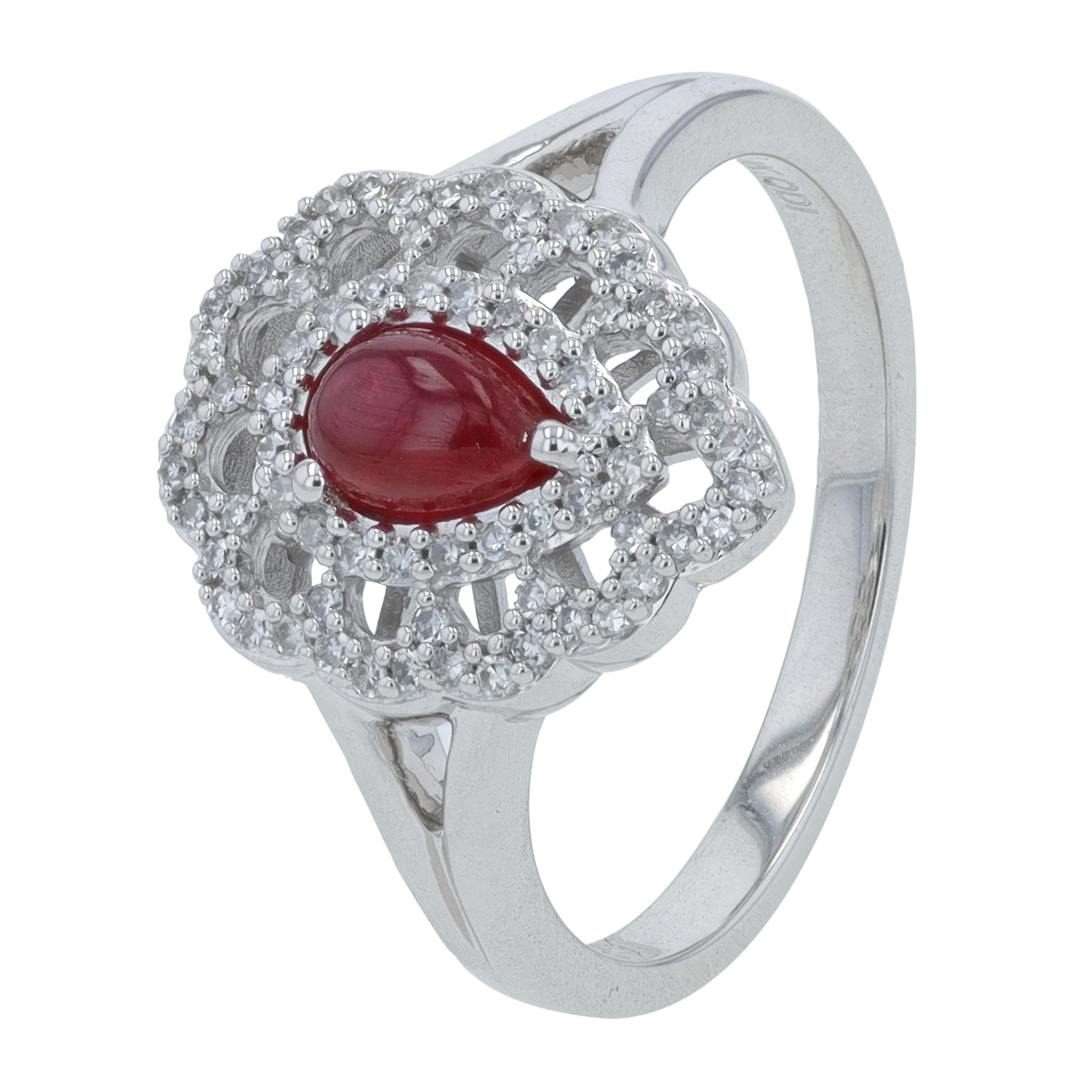 10K WG .70 CTW Ruby Ring