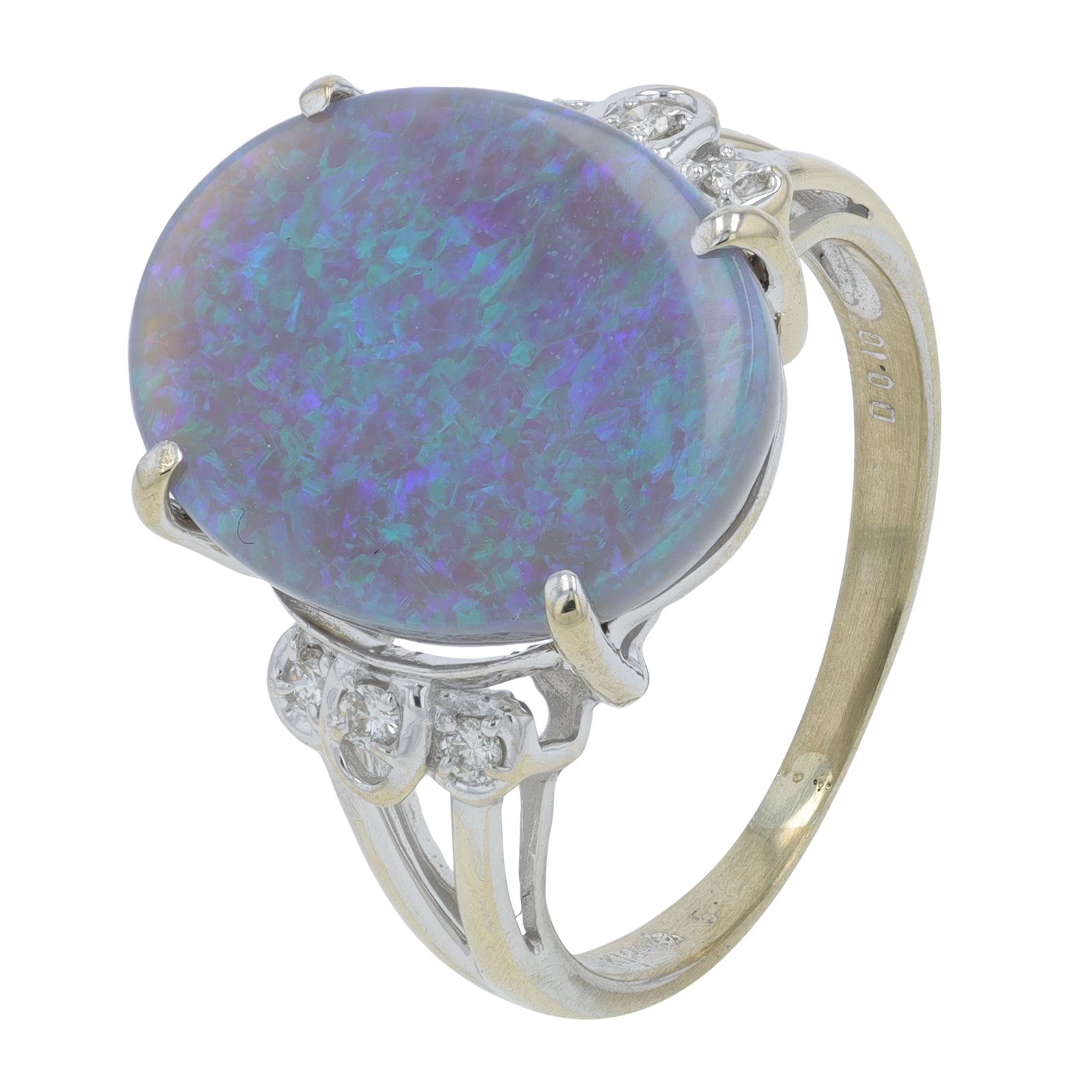18K WG 5.19 CT Black Opal Ring