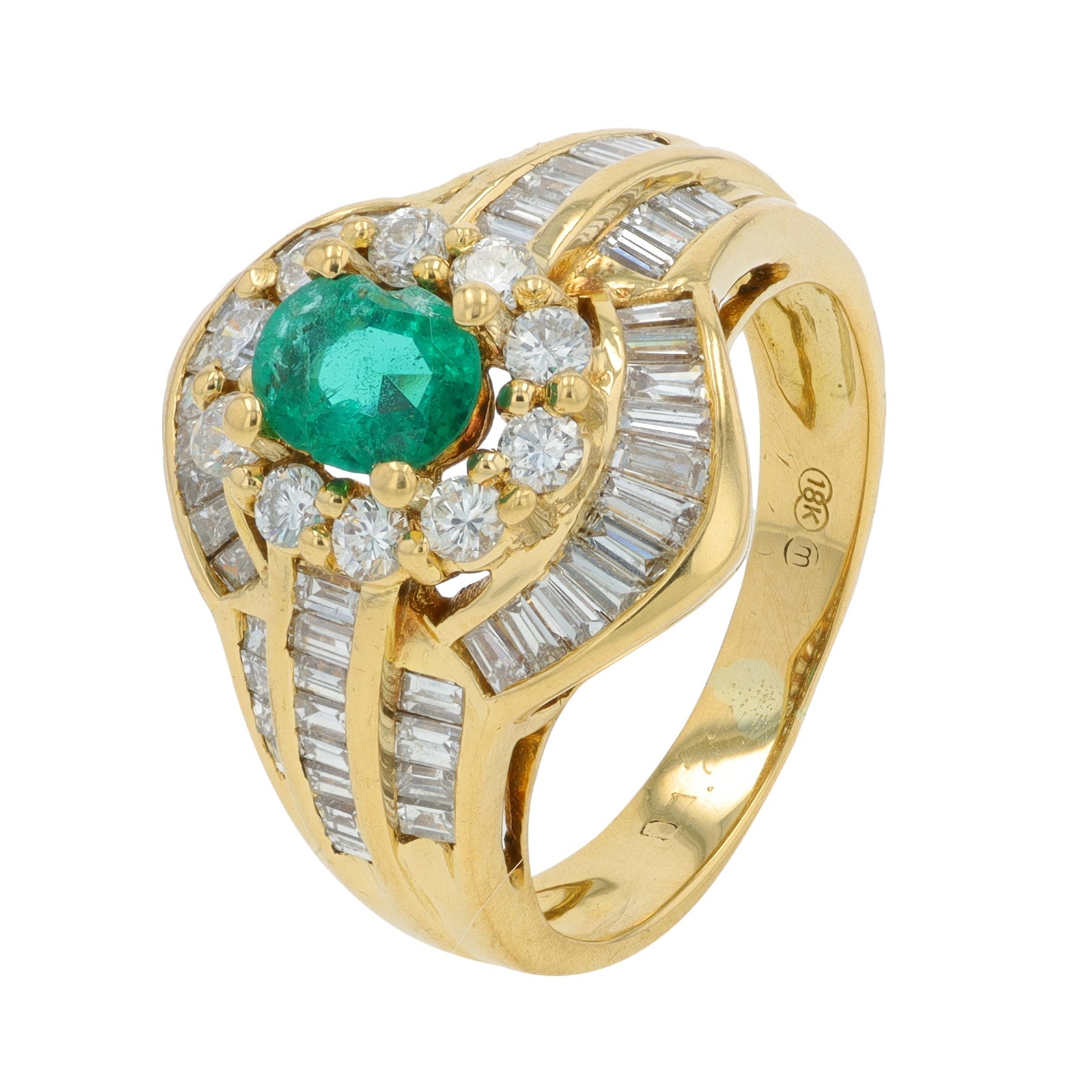 18K YG .47 CTW Emerald Ring