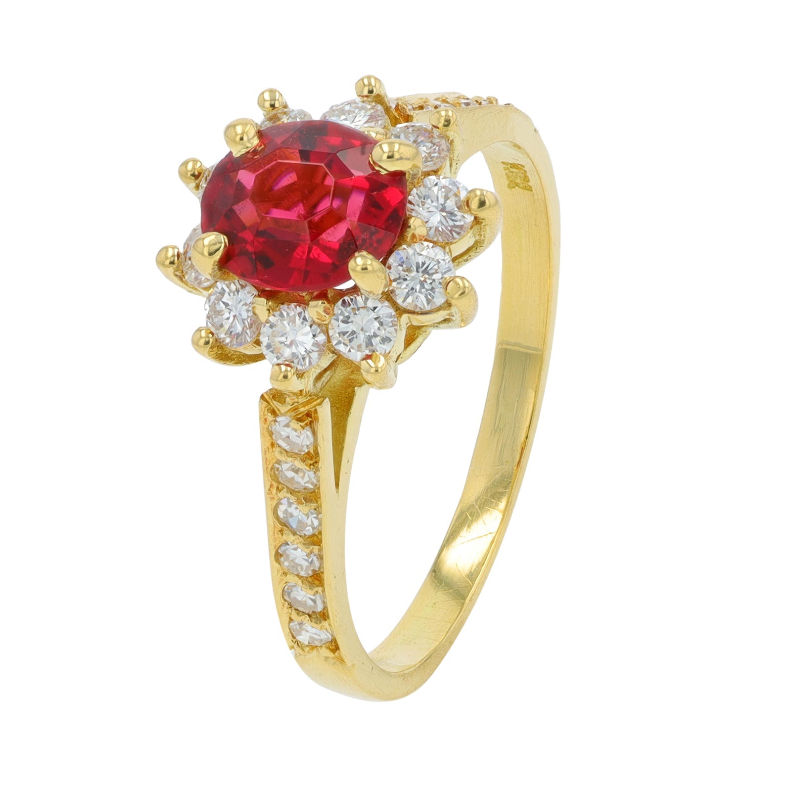 18K YG .75 CTW Ruby Ring
