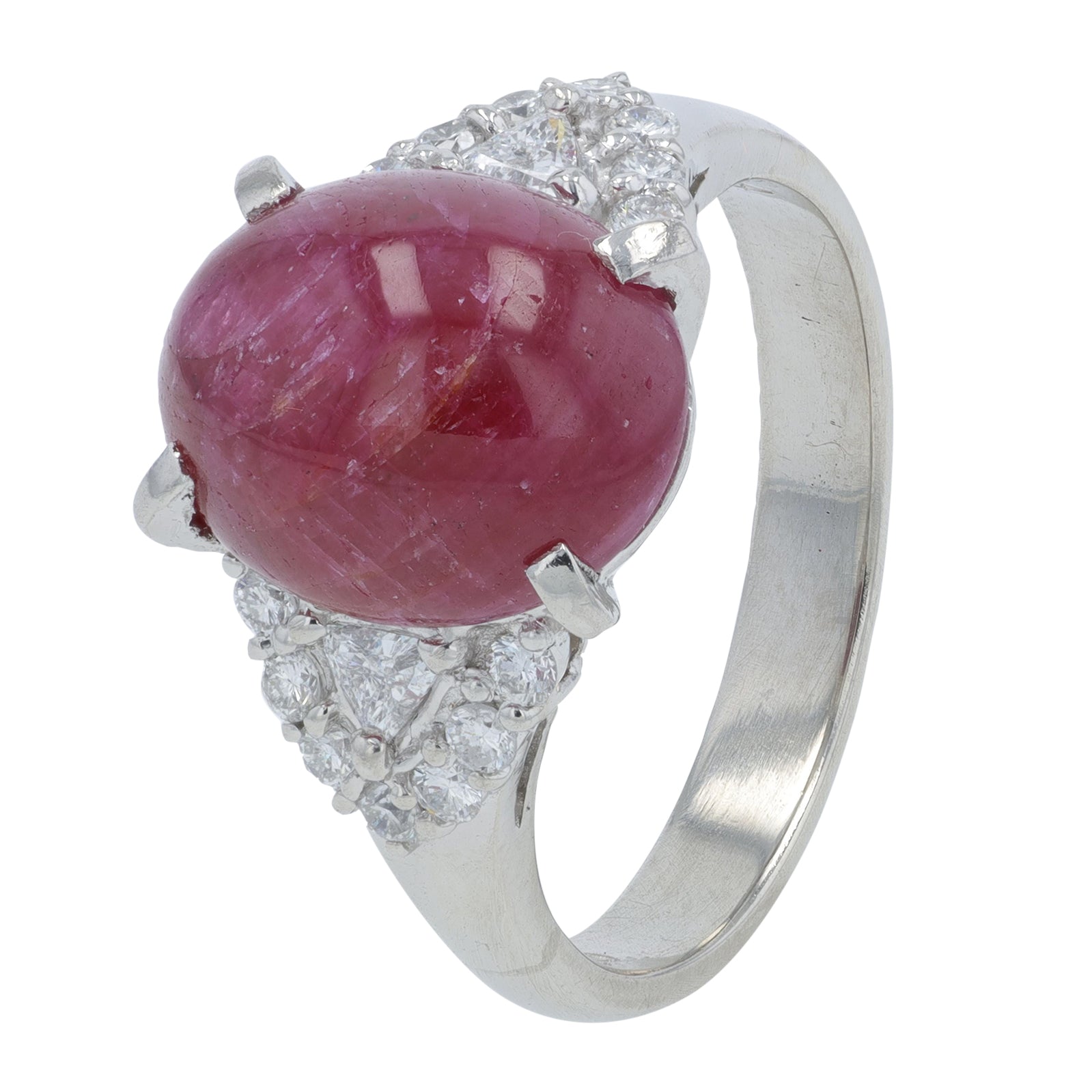 PT900 6.94 CT Cabochon Ruby Ring