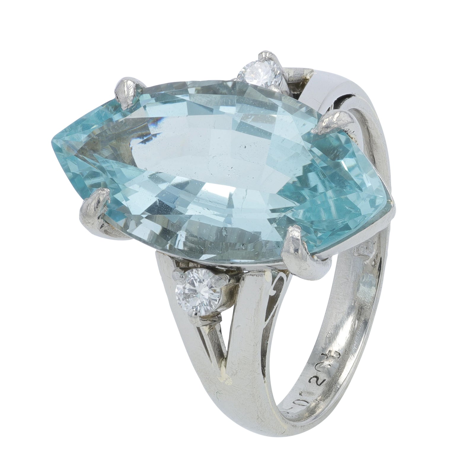 PT900 5.28 CT Aquamarine Ring