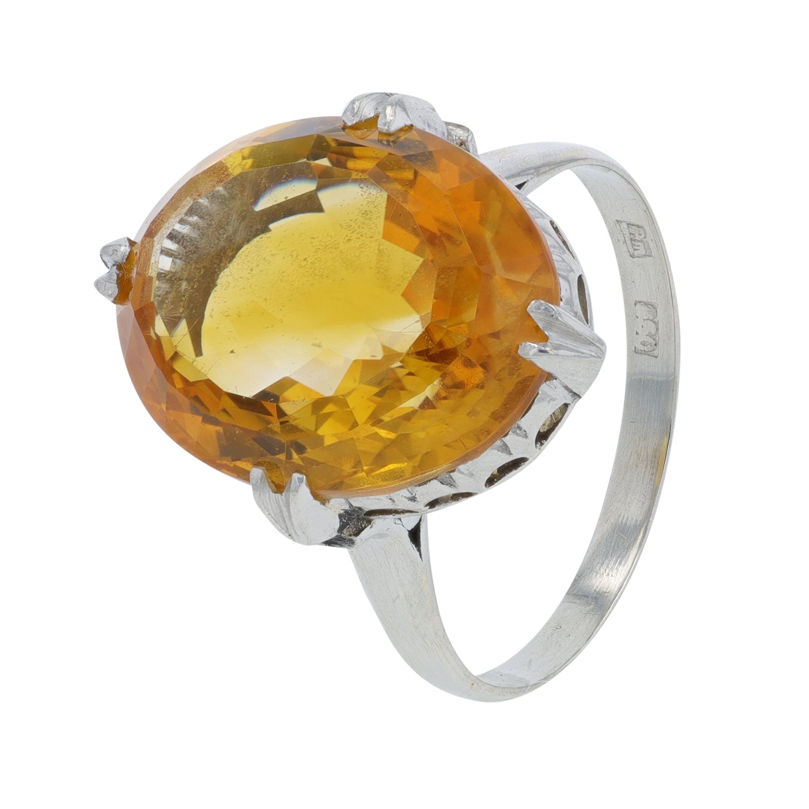 PT850 6.50 CT Citrine Ring