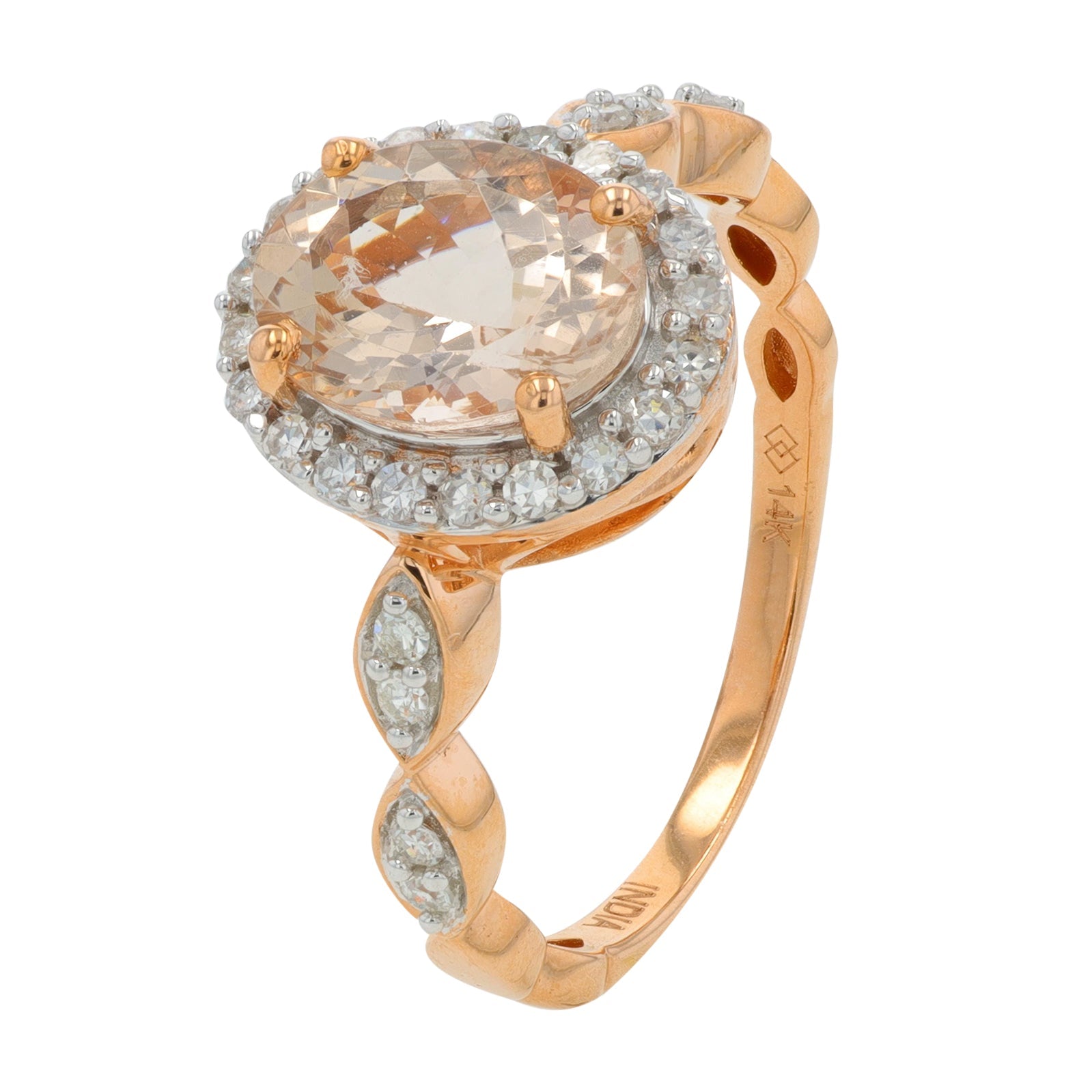 14K RG Morganite Ring