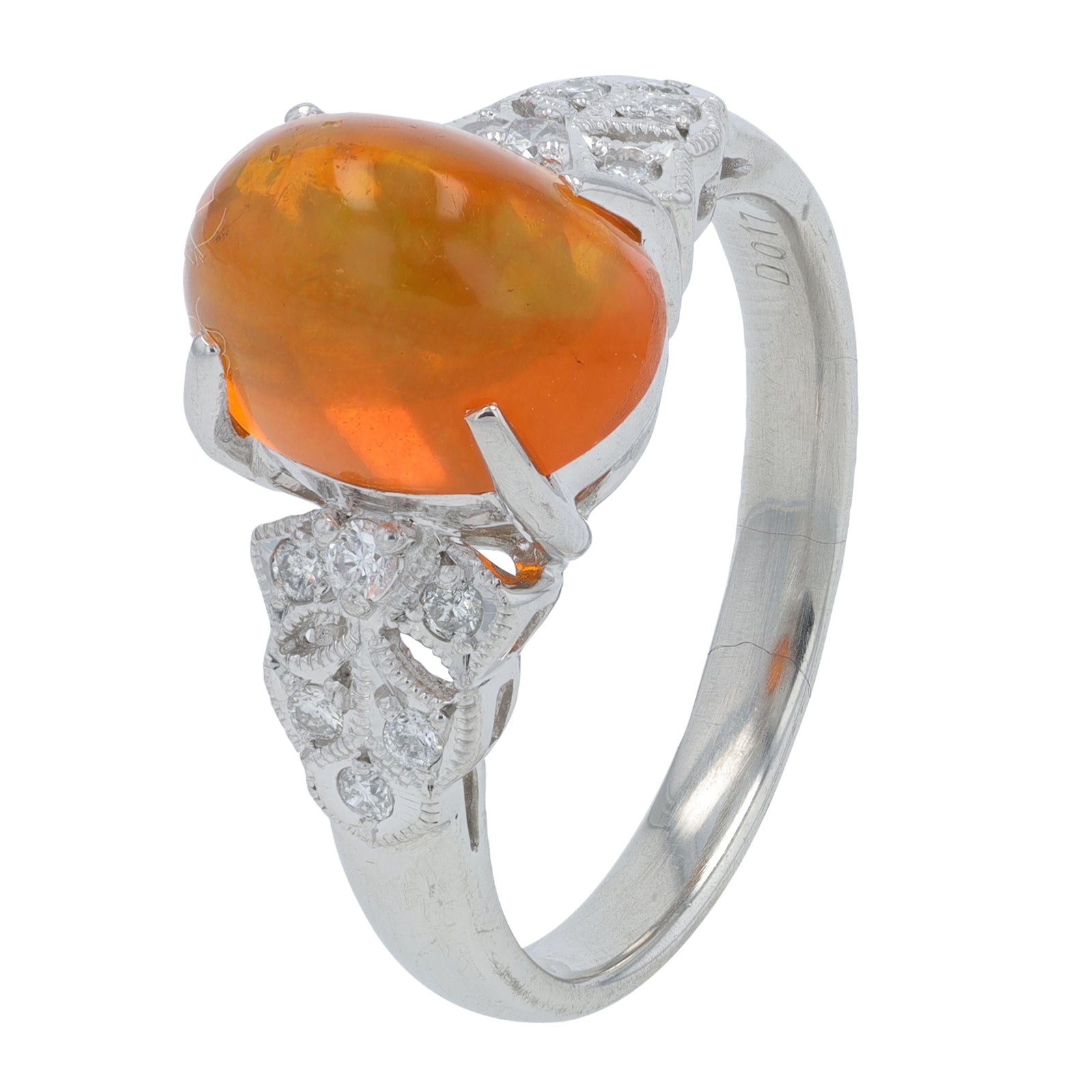 PT900 4.42 CT Fire Opal Center Ring