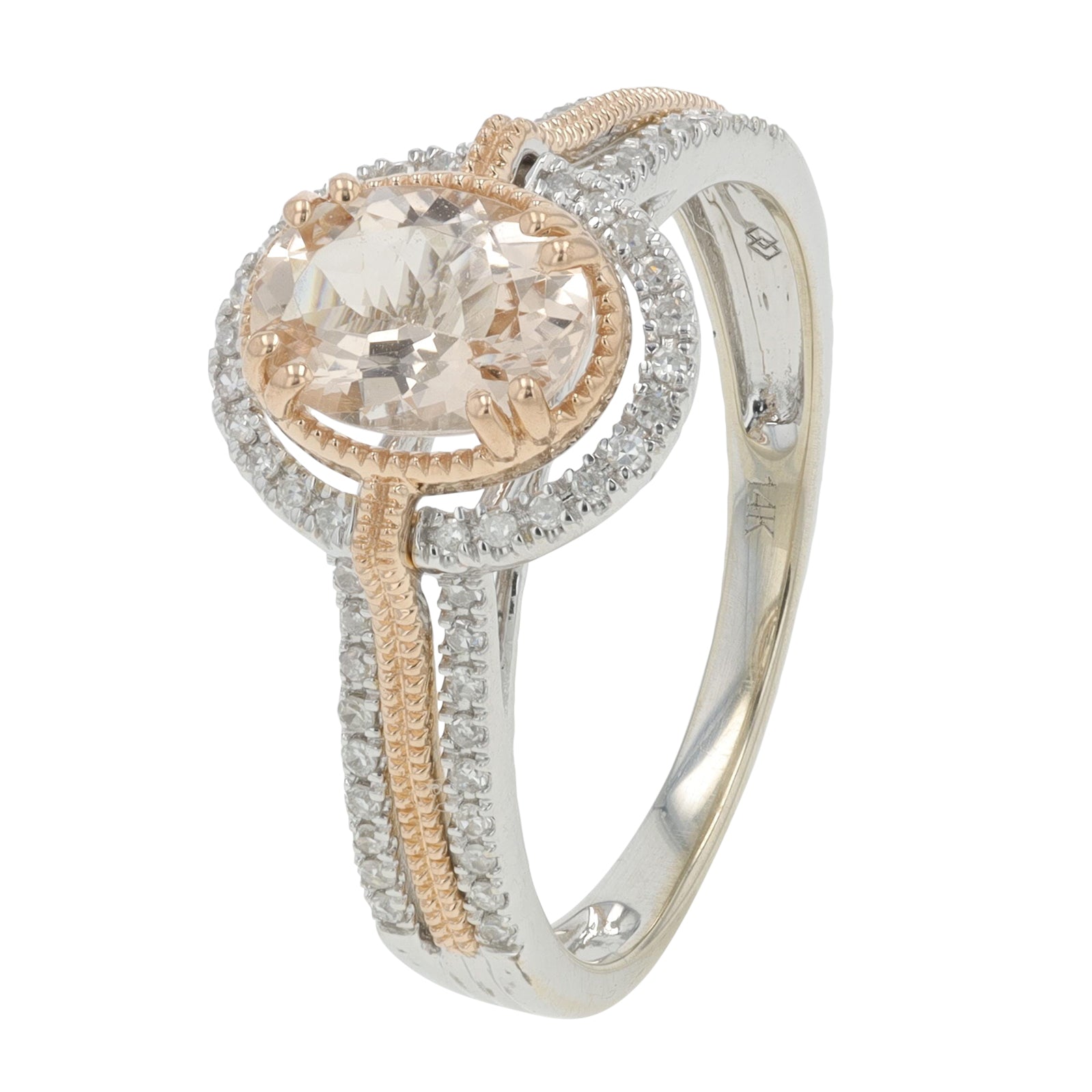 14K TT 1.30 CTW Morganite Ring