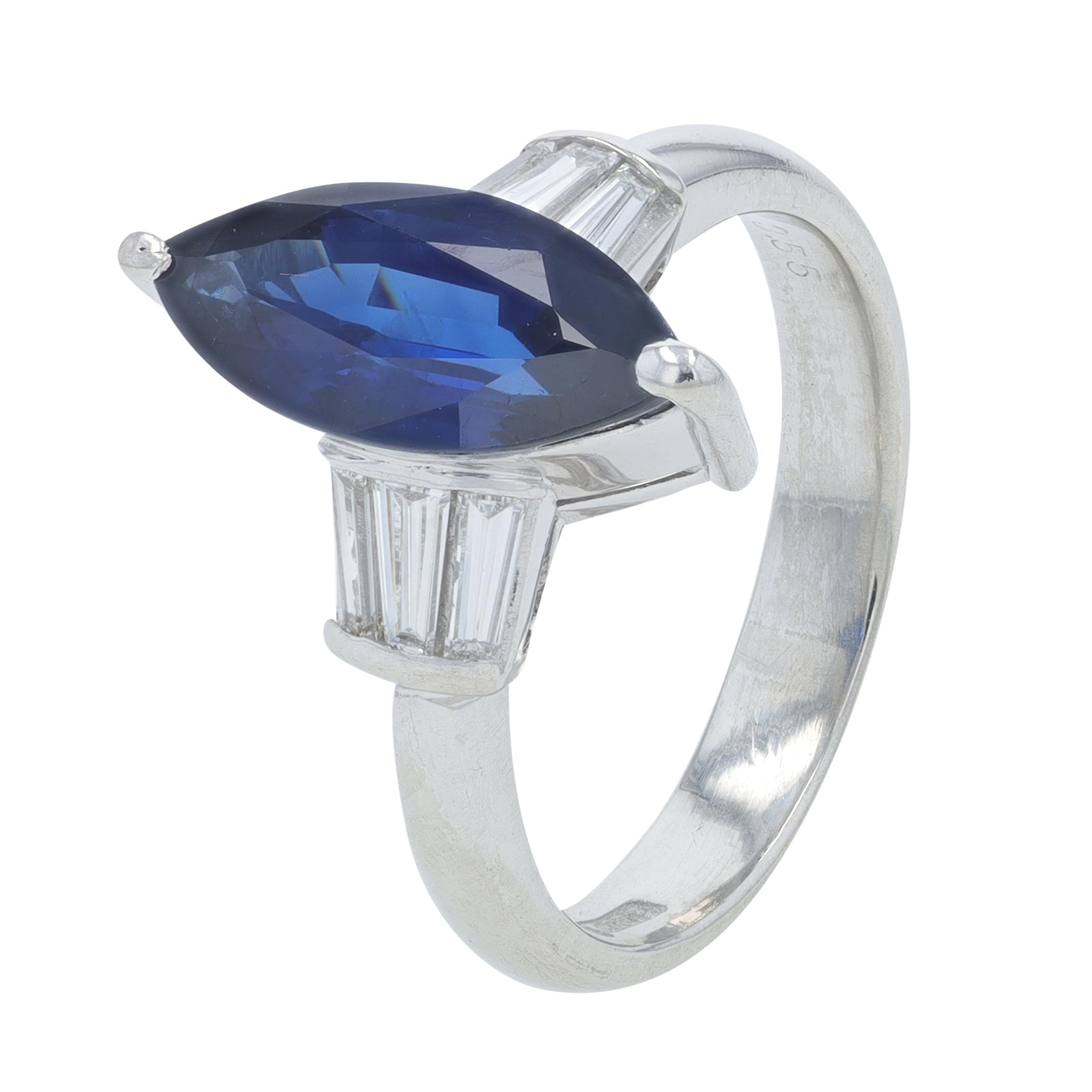 PT900 3.55 CTW Sapphire Marquise Ring