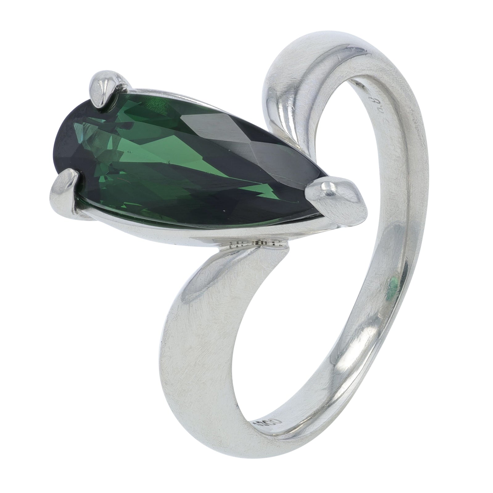 PT900 2.88 CT Green Tourmaline Ring