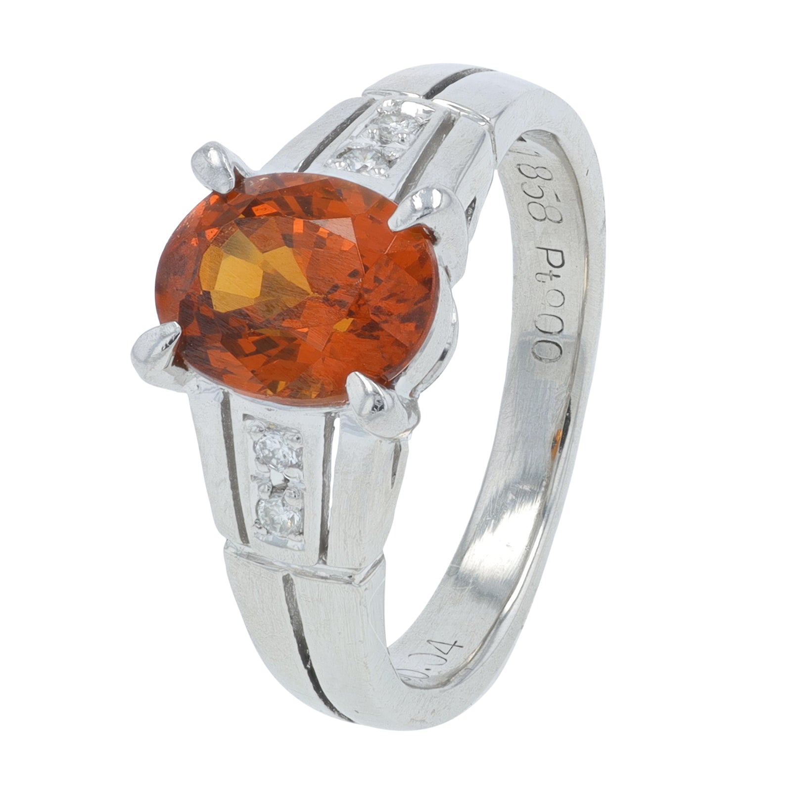 PT900 1.858 CT Mandarin Garnet Ring