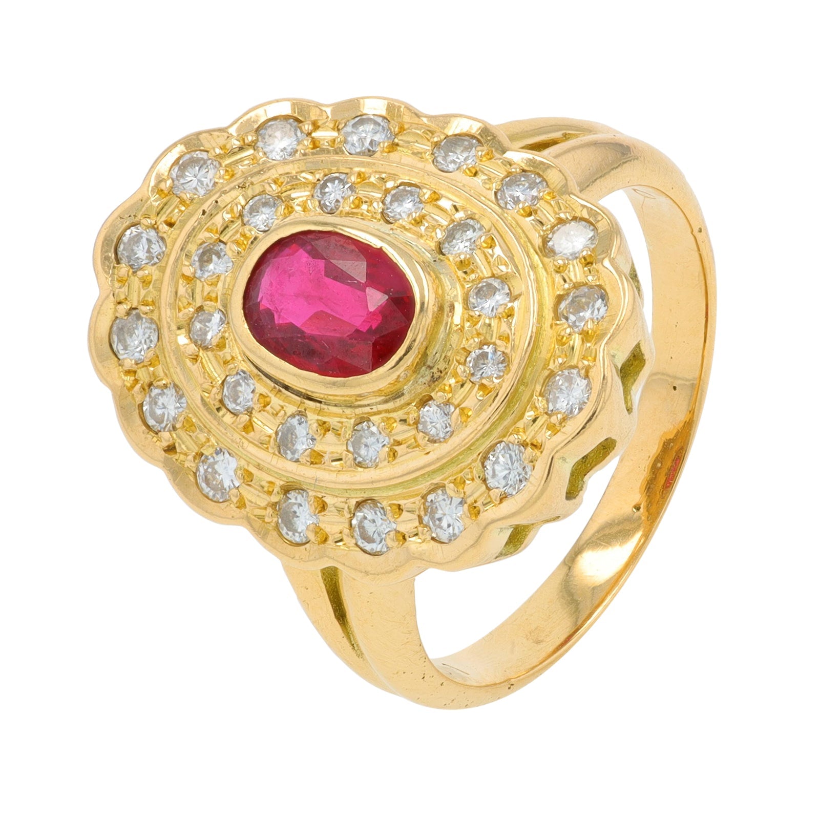 18K YG .61 CTW Ruby Ring