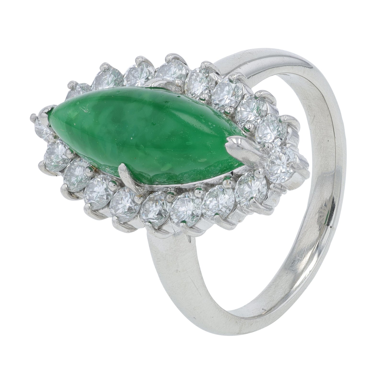 PT900 3.57 CT Jade Marquise Ring