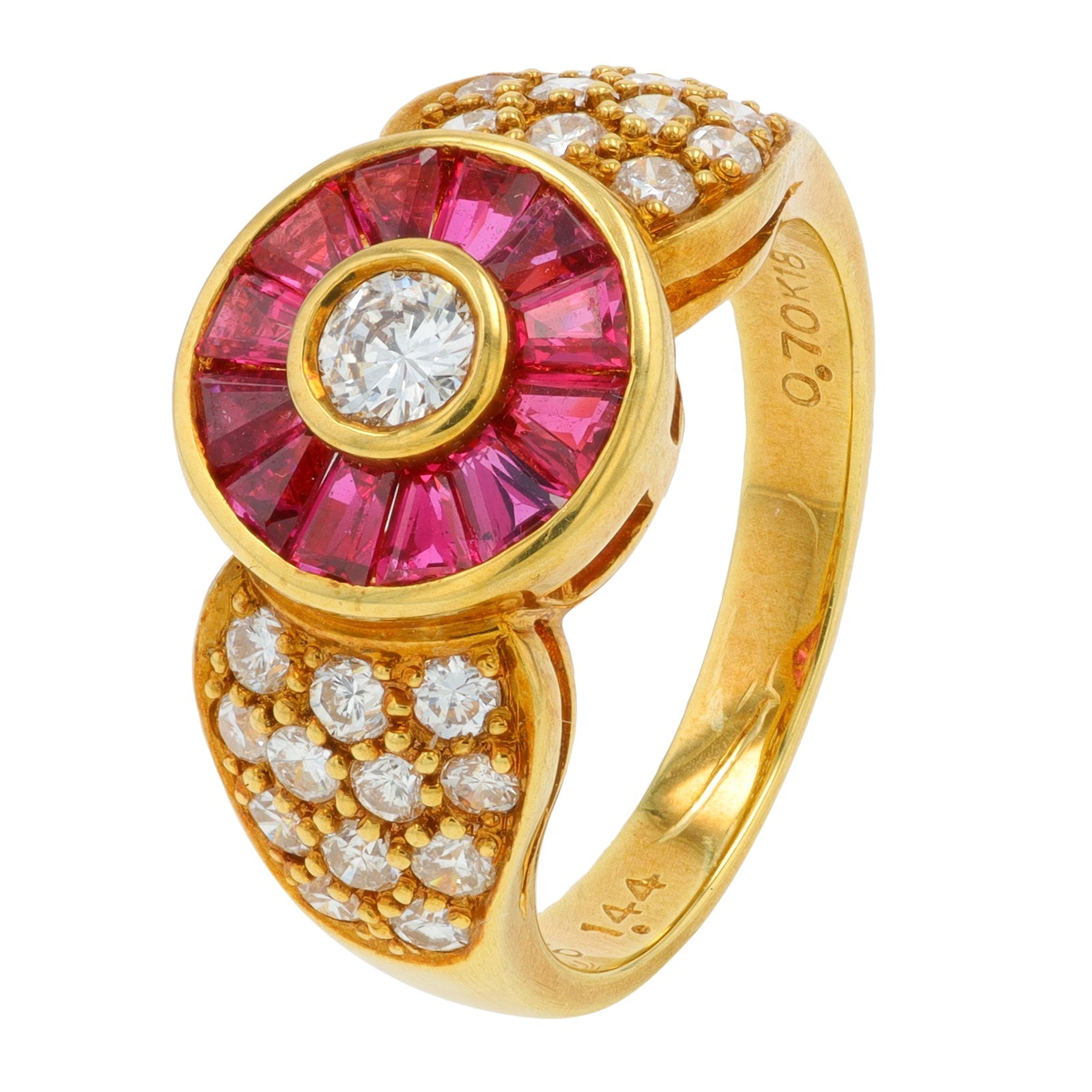 18K YG .70 CTW Ruby Ring