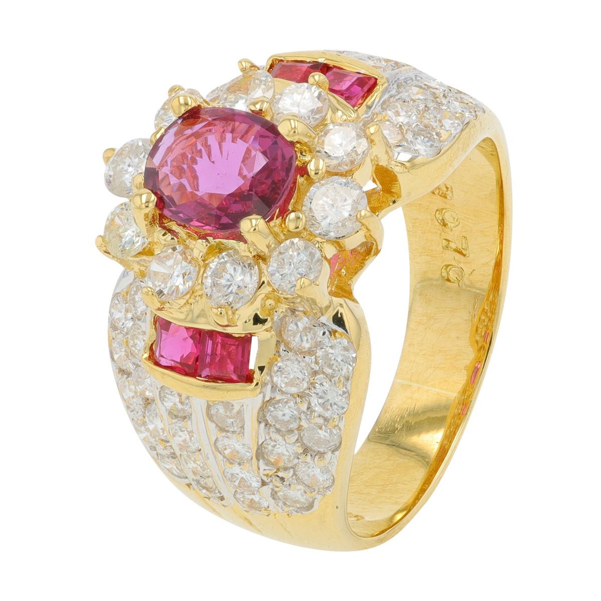 18K YG .88 CTW Ruby Ring