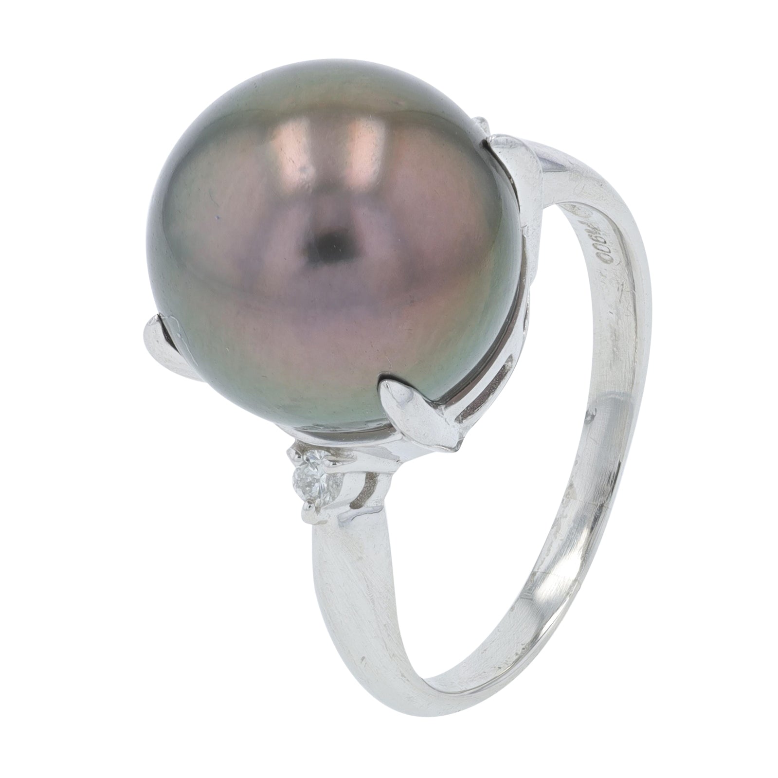 PT900 12.5 MM Tahitian Pearl Ring