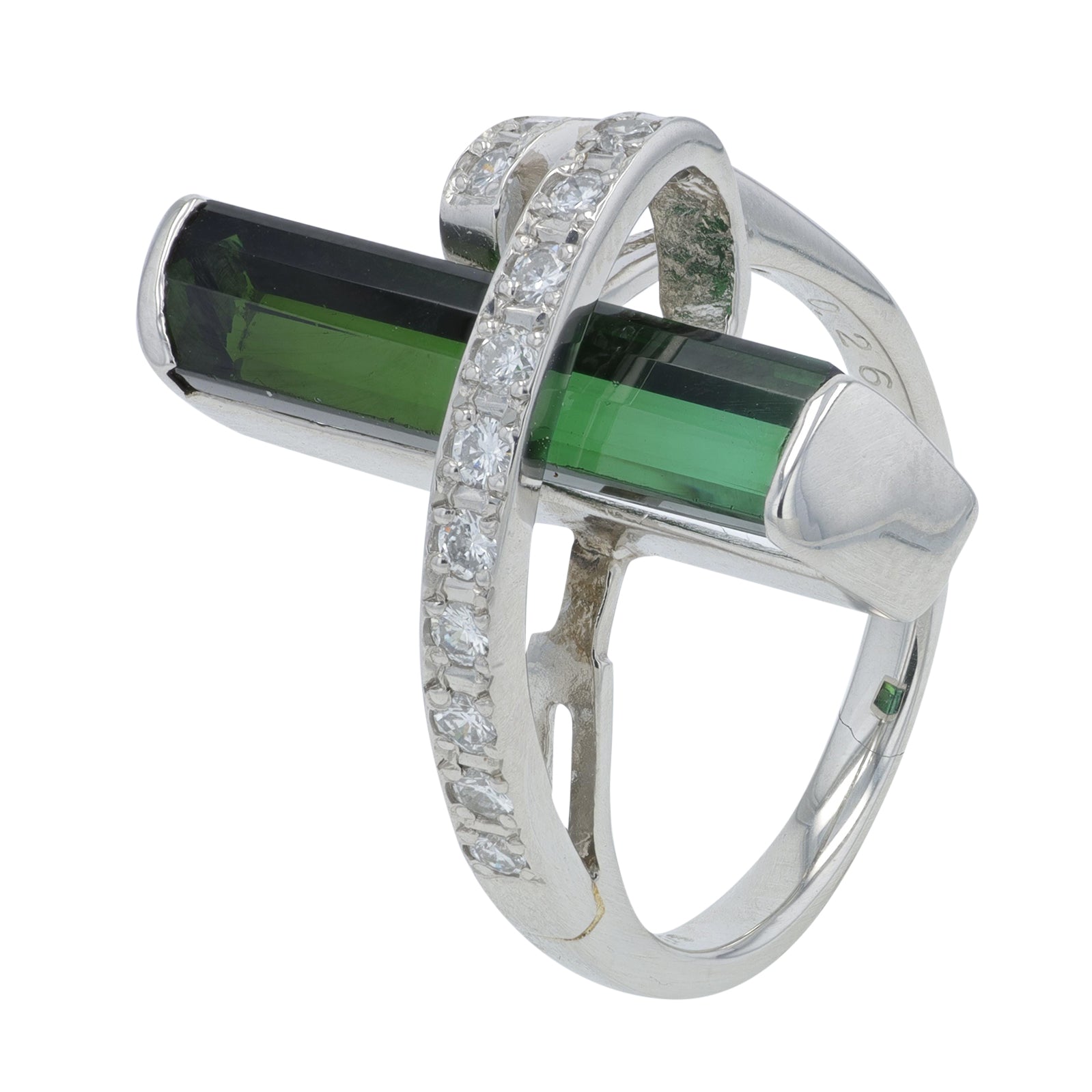 PT900 Green Tourmaline Ring