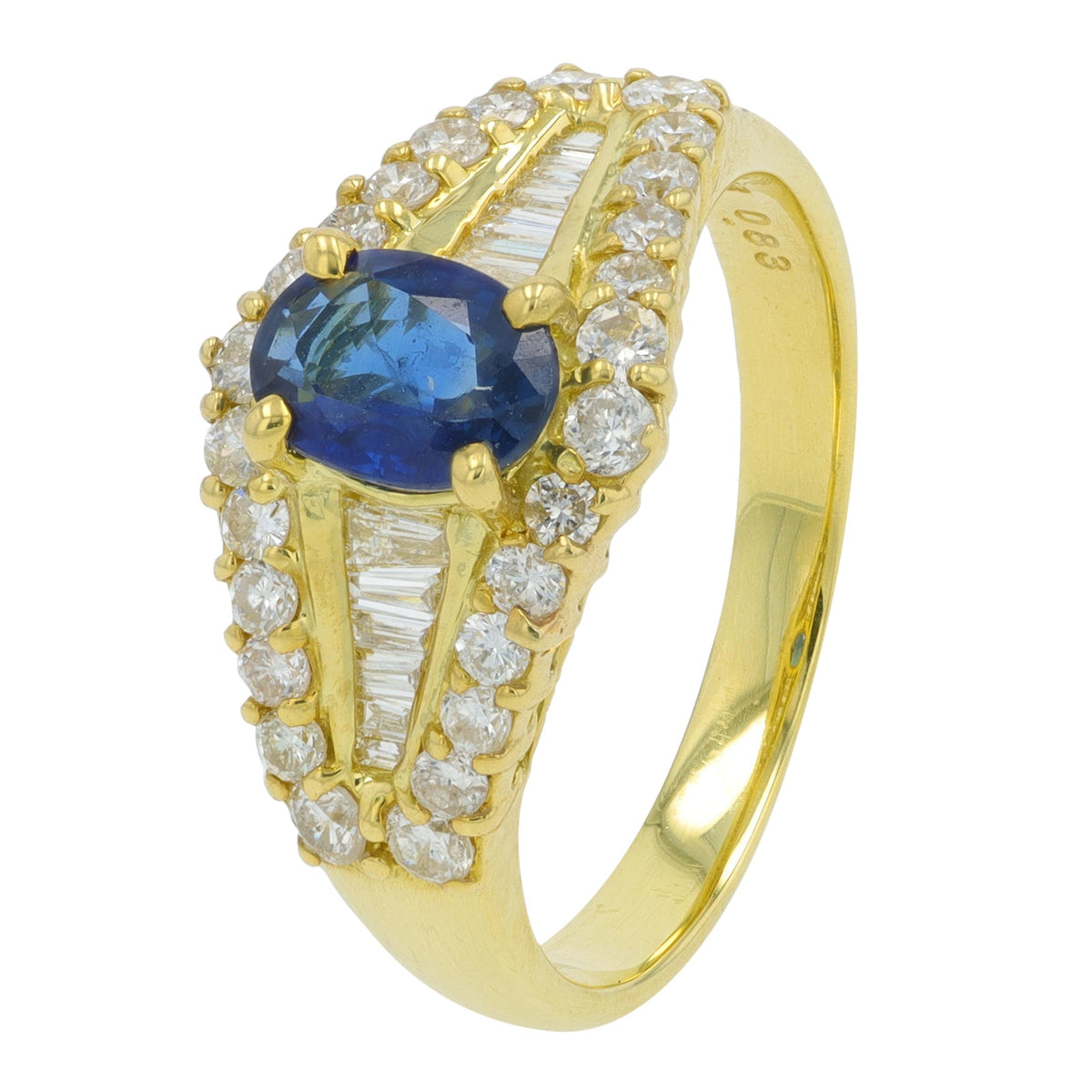 18K YG .83 CTW Sapphire Band