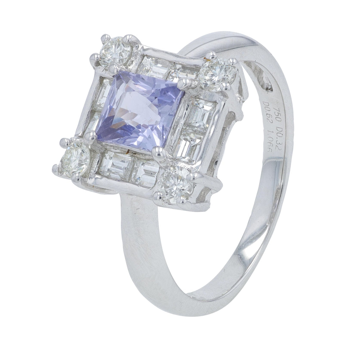 18K WG 1.066 CTW Purple Sapphire Ring