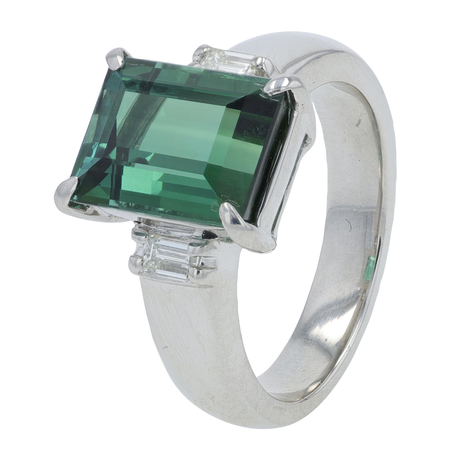 PT900 4.62 CT Green Tourmaline Ring