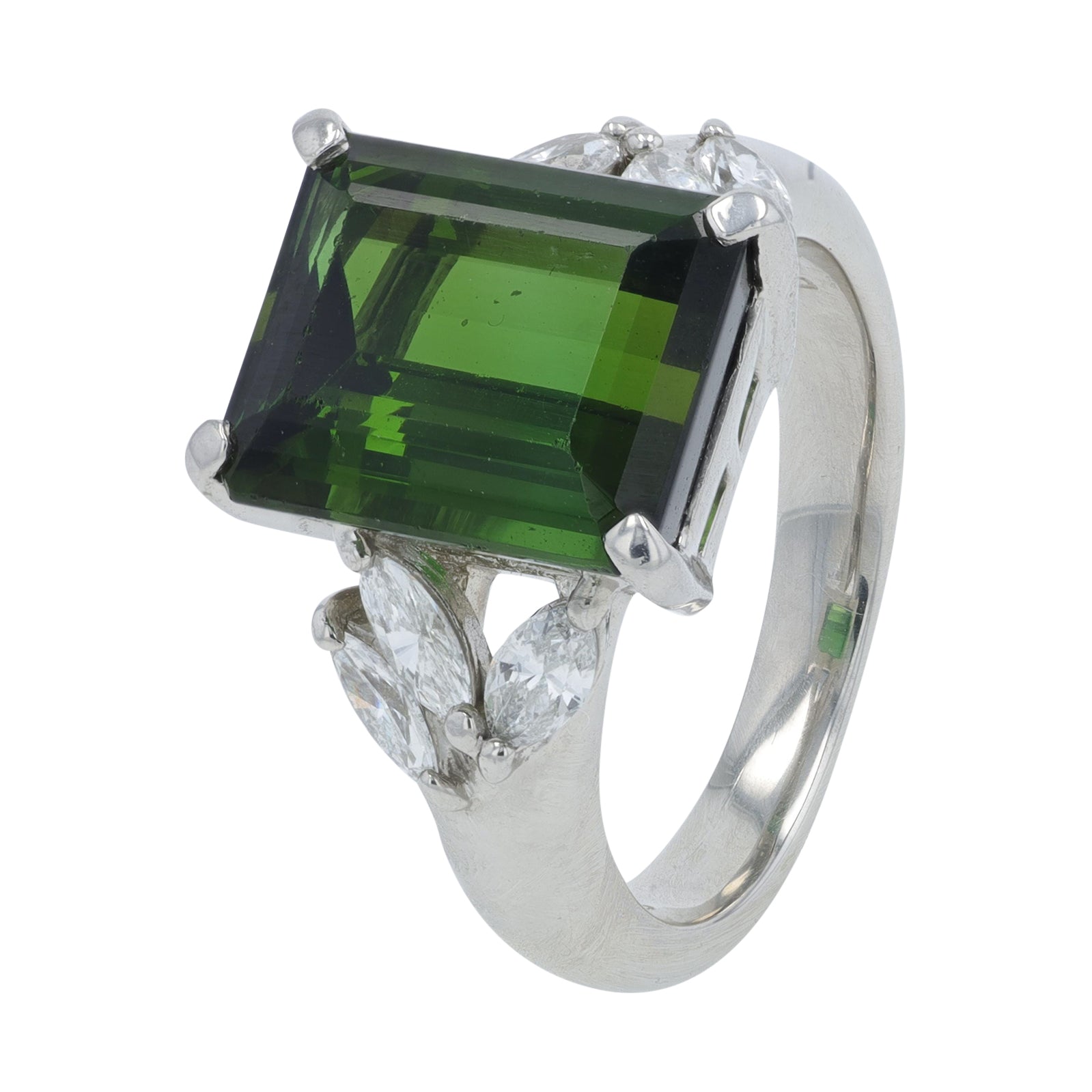 PT900 4.96 CT Green Tourmaline Ring
