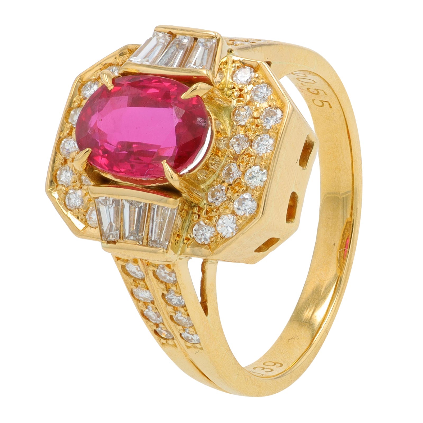 18K YG 1.39 CTW Ruby Ring