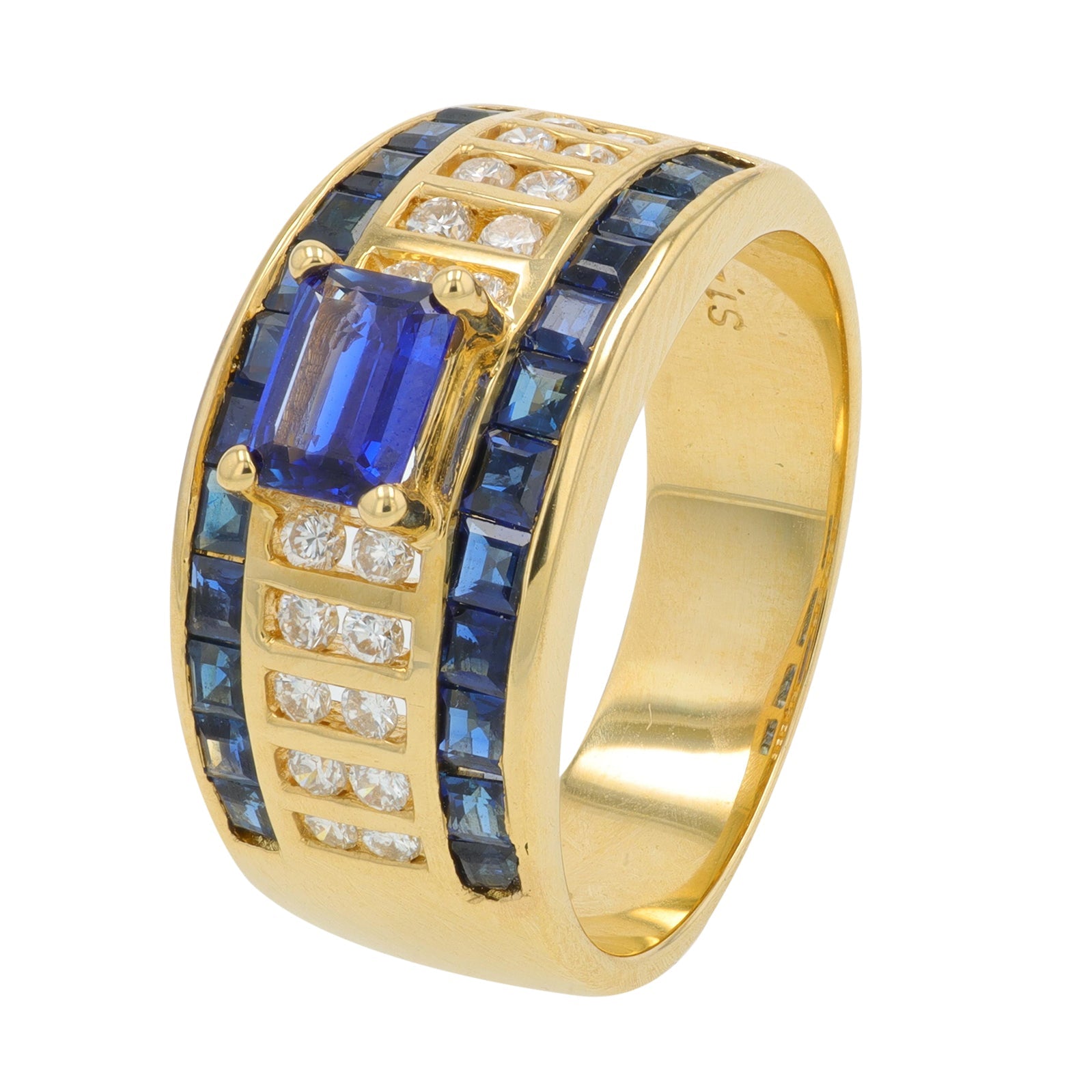 18K YG 1.271 CT Sapphire Ring