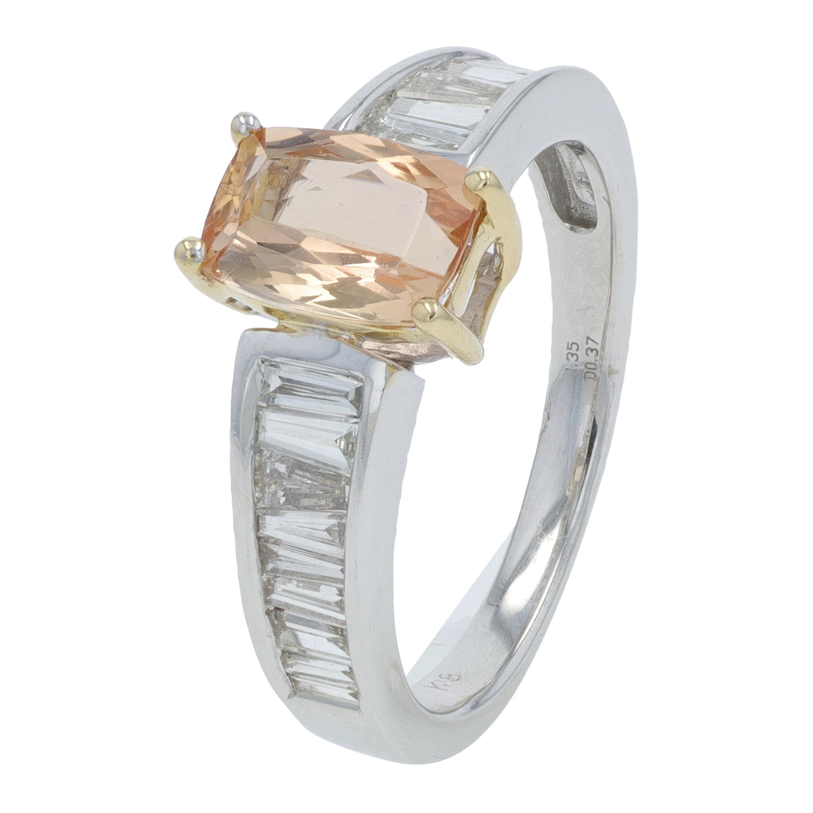 18K WG 1.35 CT Imperial Topaz Ring