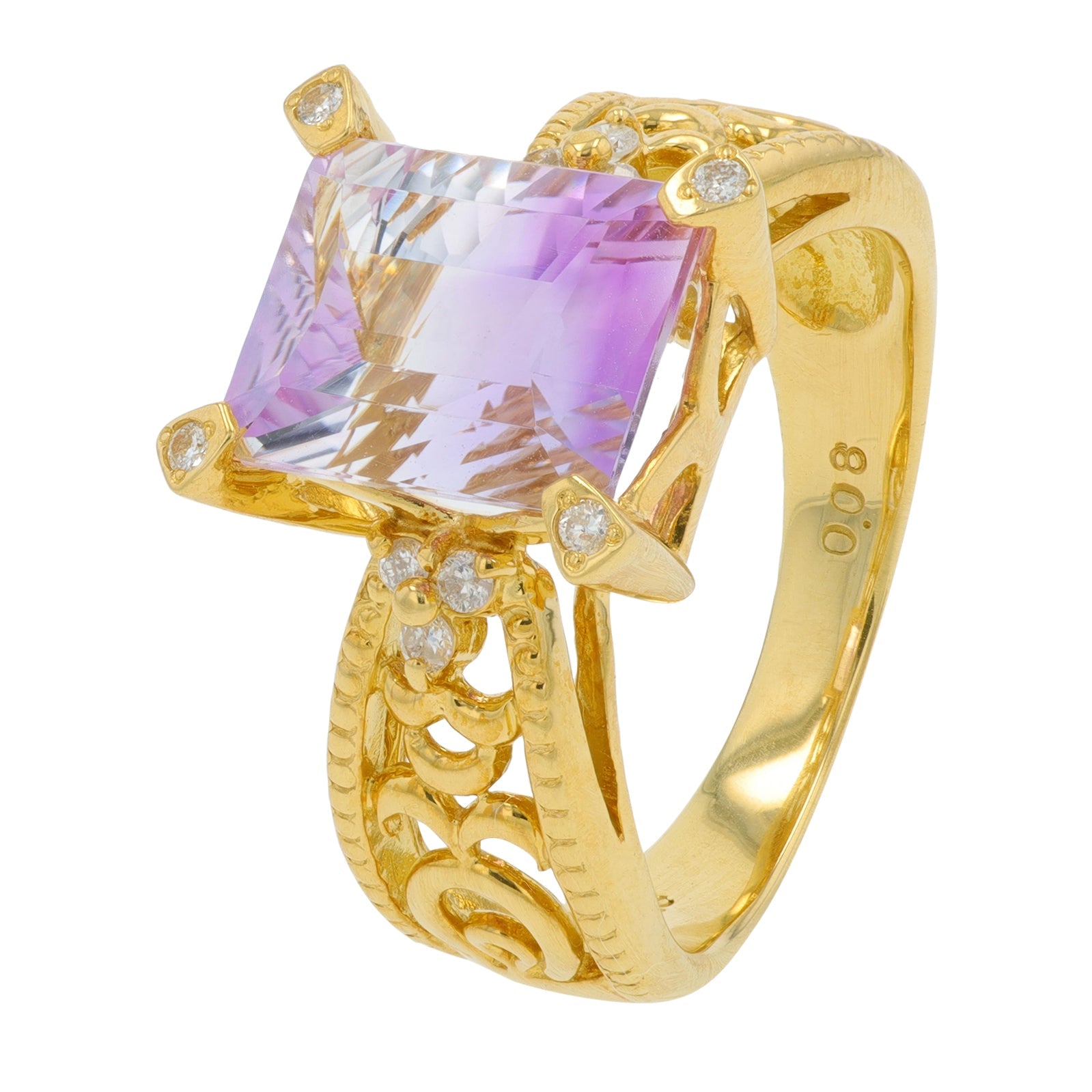 18K YG 2.68 CT Ametrine Ring