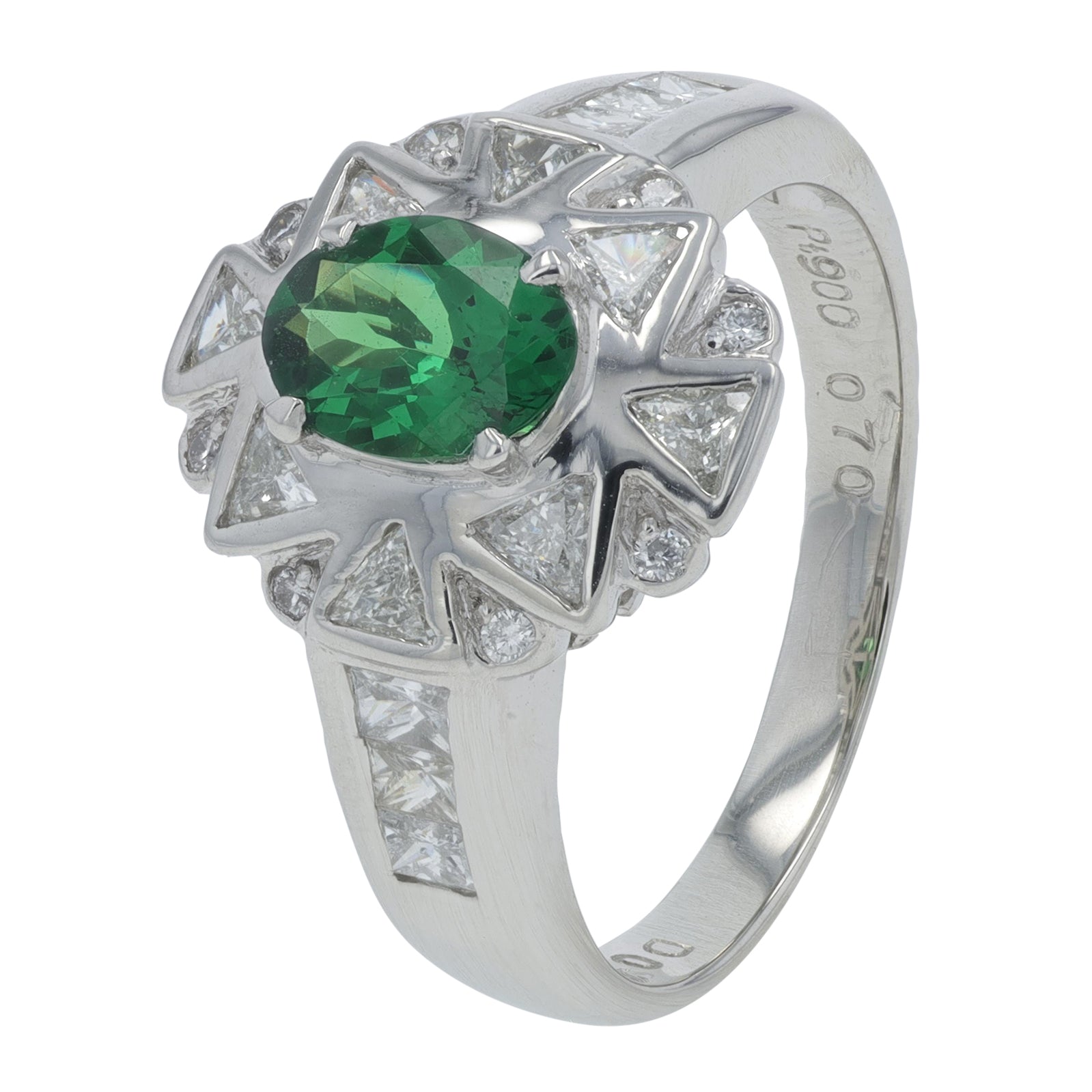 PT900 .70 CT Tsavorite Ring