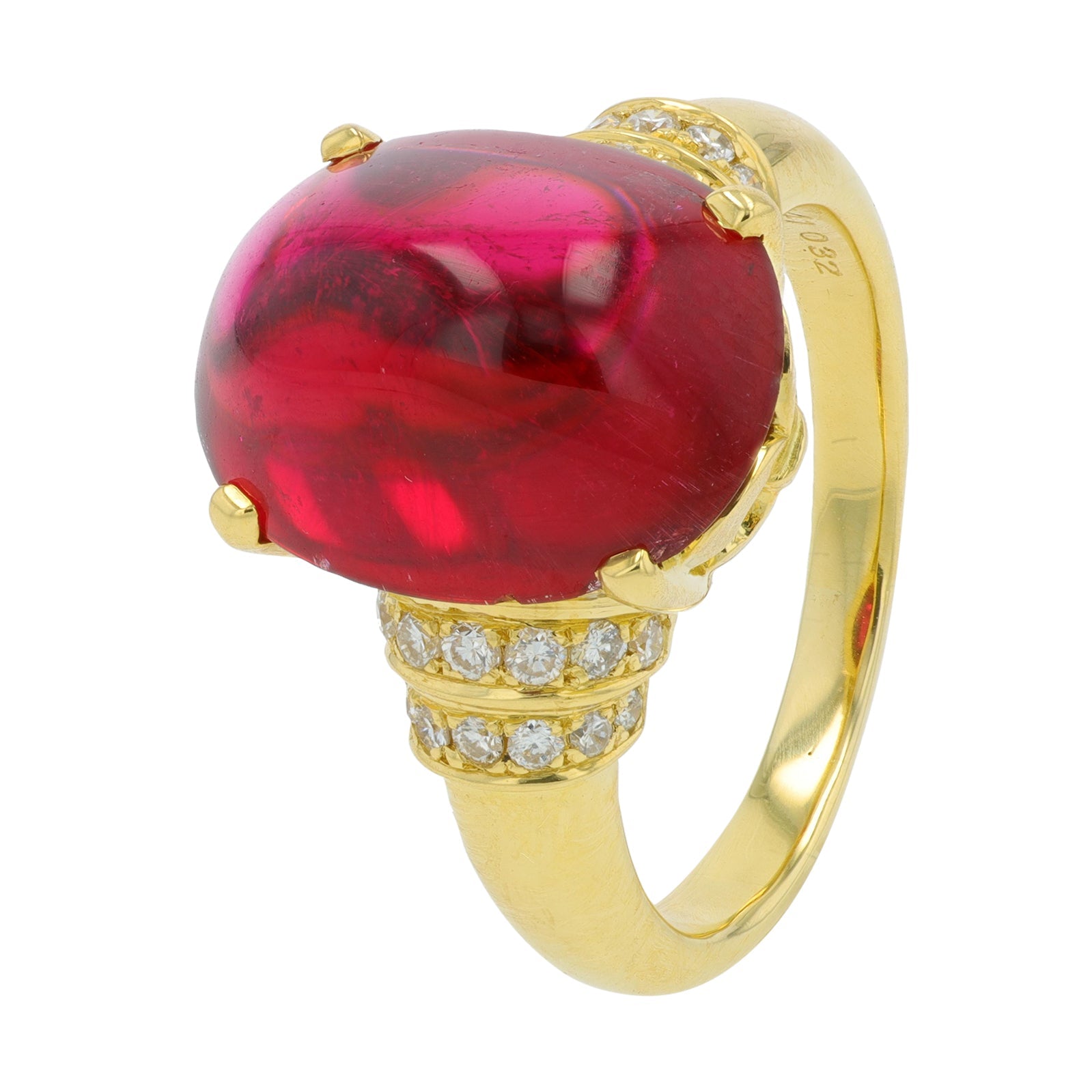 18K YG 7.41 CT Rubellite Ring