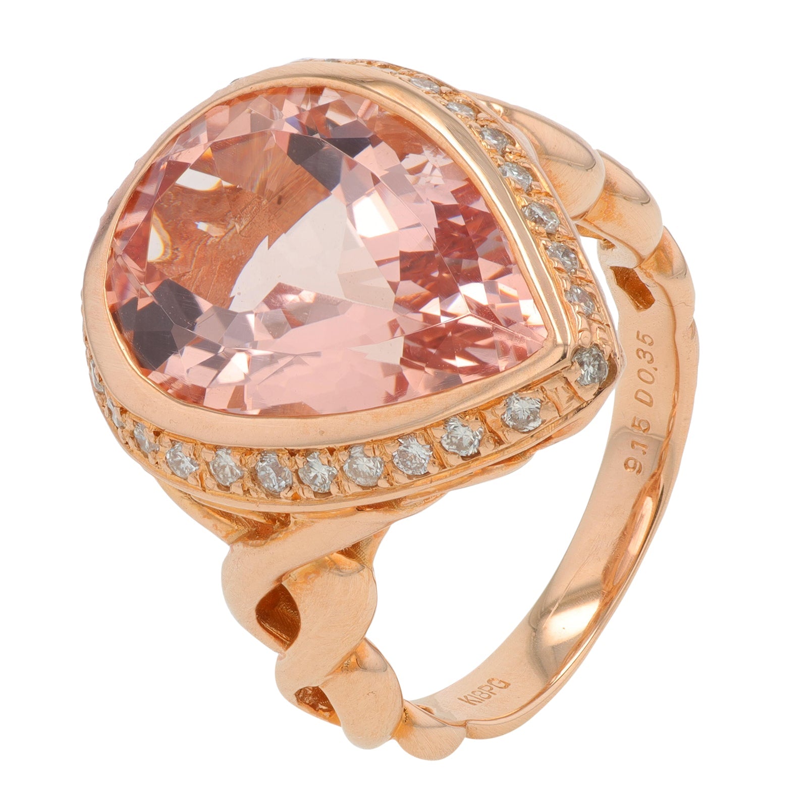 18K RG 9.15 CT Morganite Ring
