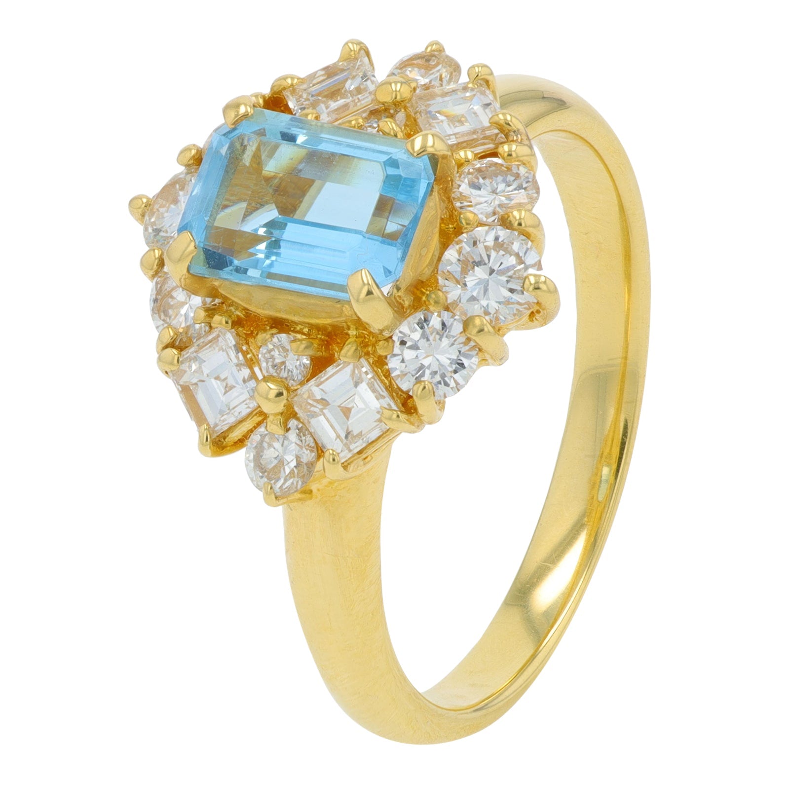 18K YG .895 CT Aquamarine Ring