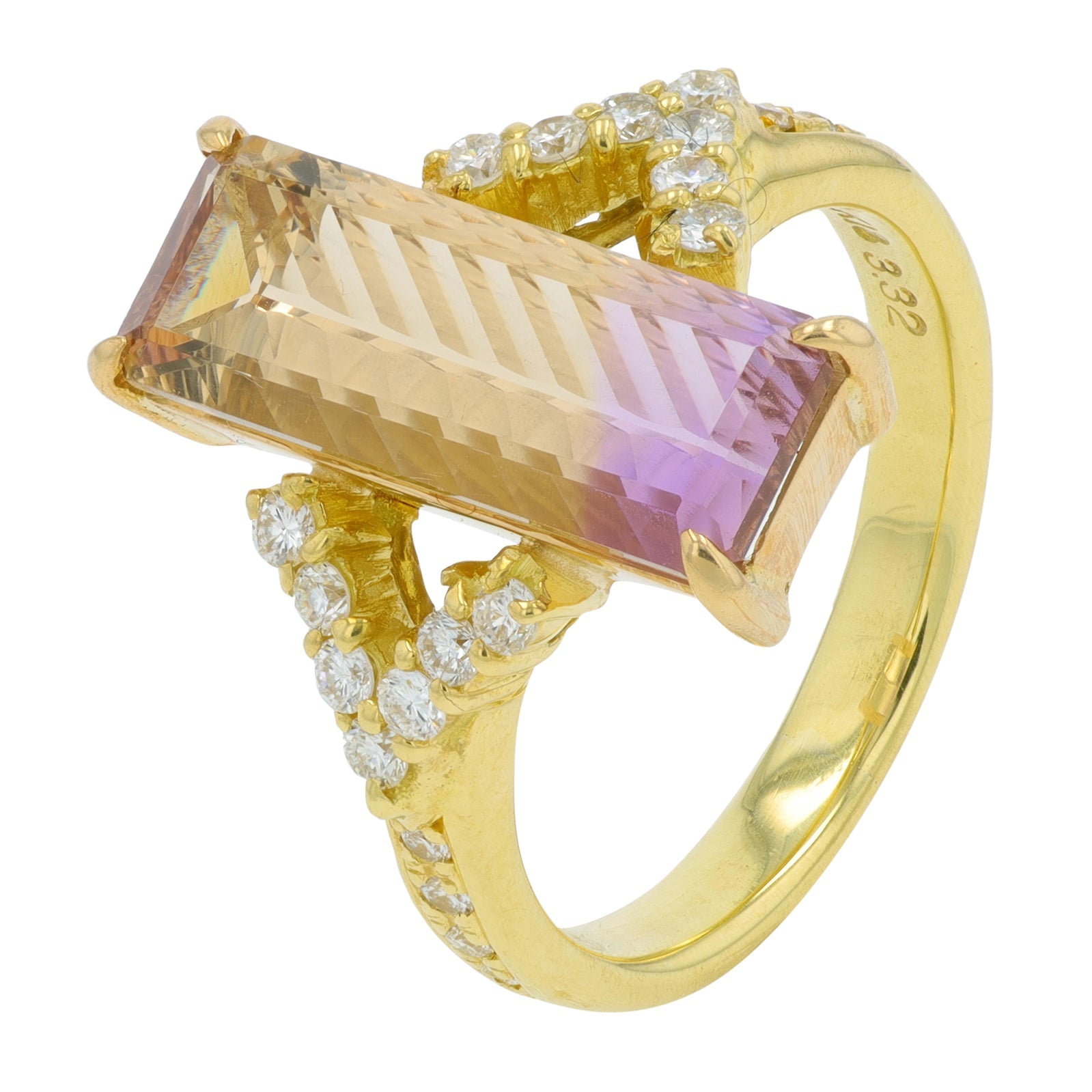 18K YG 3.32 CT Ametrine Ring