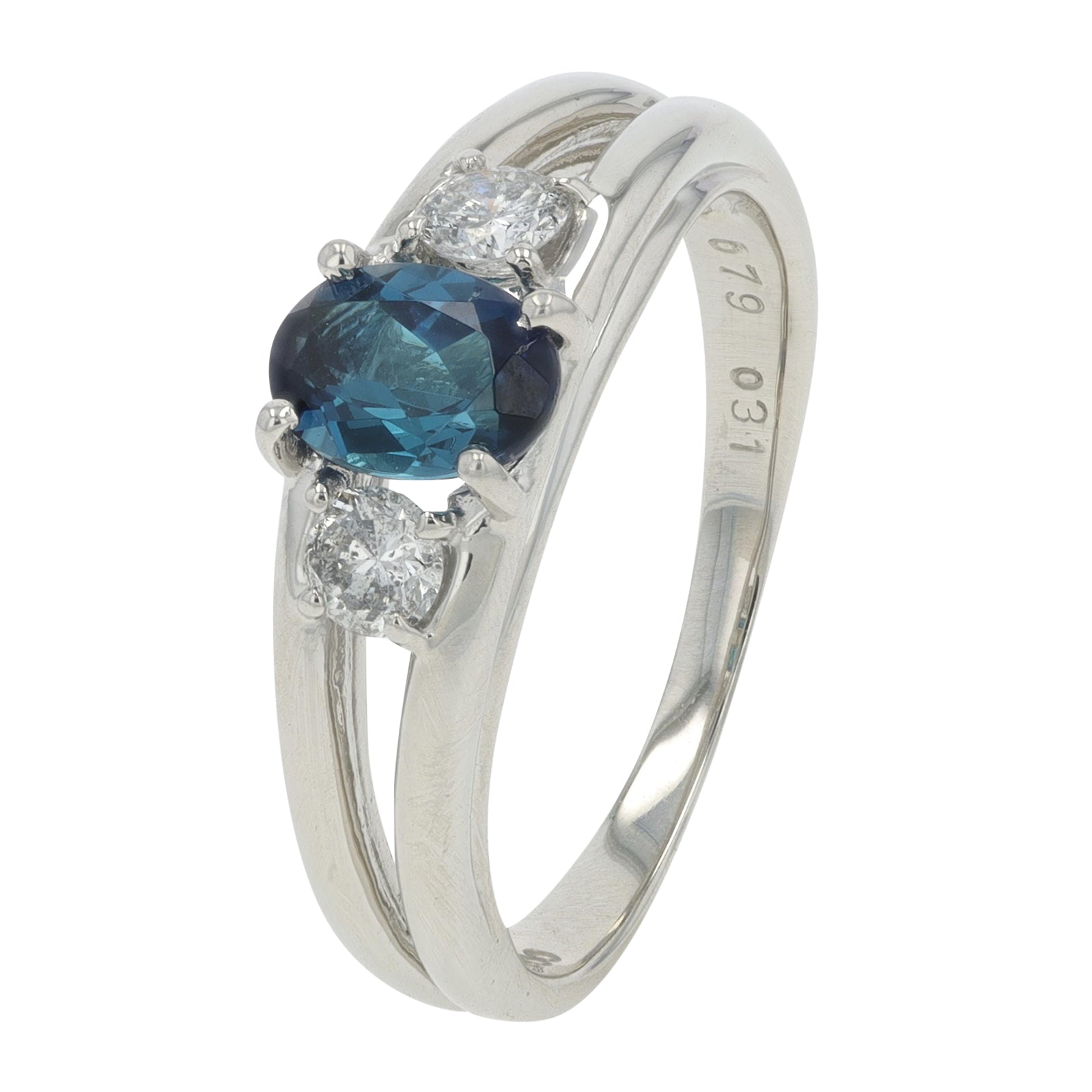 PT900 .79 CT Indigo Tourmaline Ring