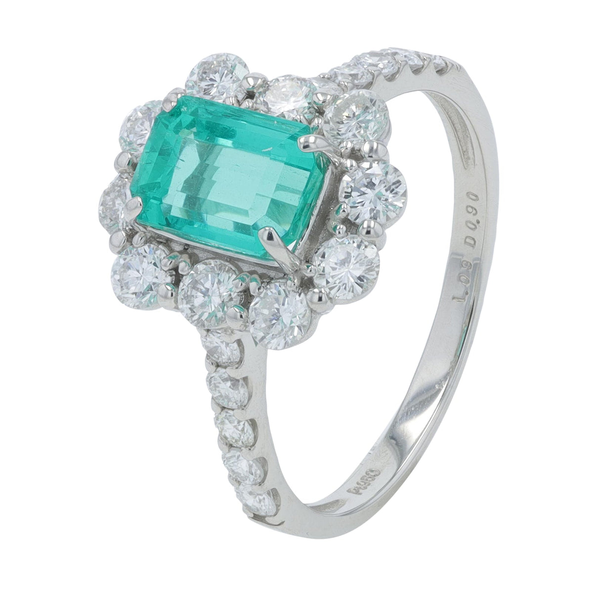 PT950 1.09 CT Emerald Ring