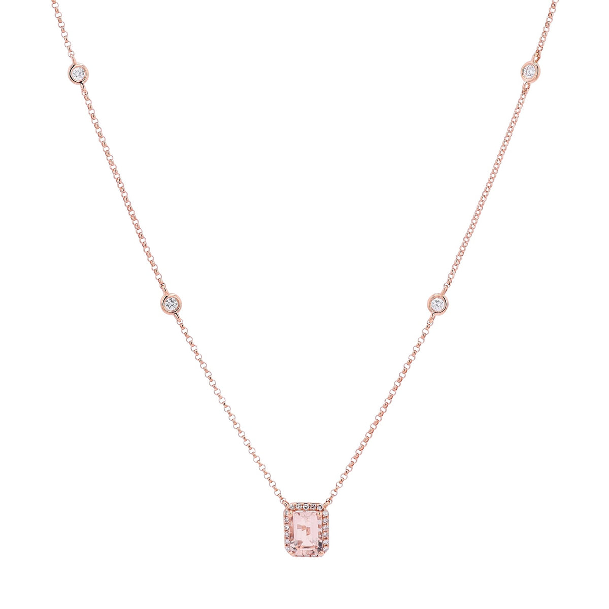 14K EFFY RG Morganite Center Necklace