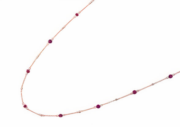 14K EFFY RG Ruby & Diamond By The Yard Necklace