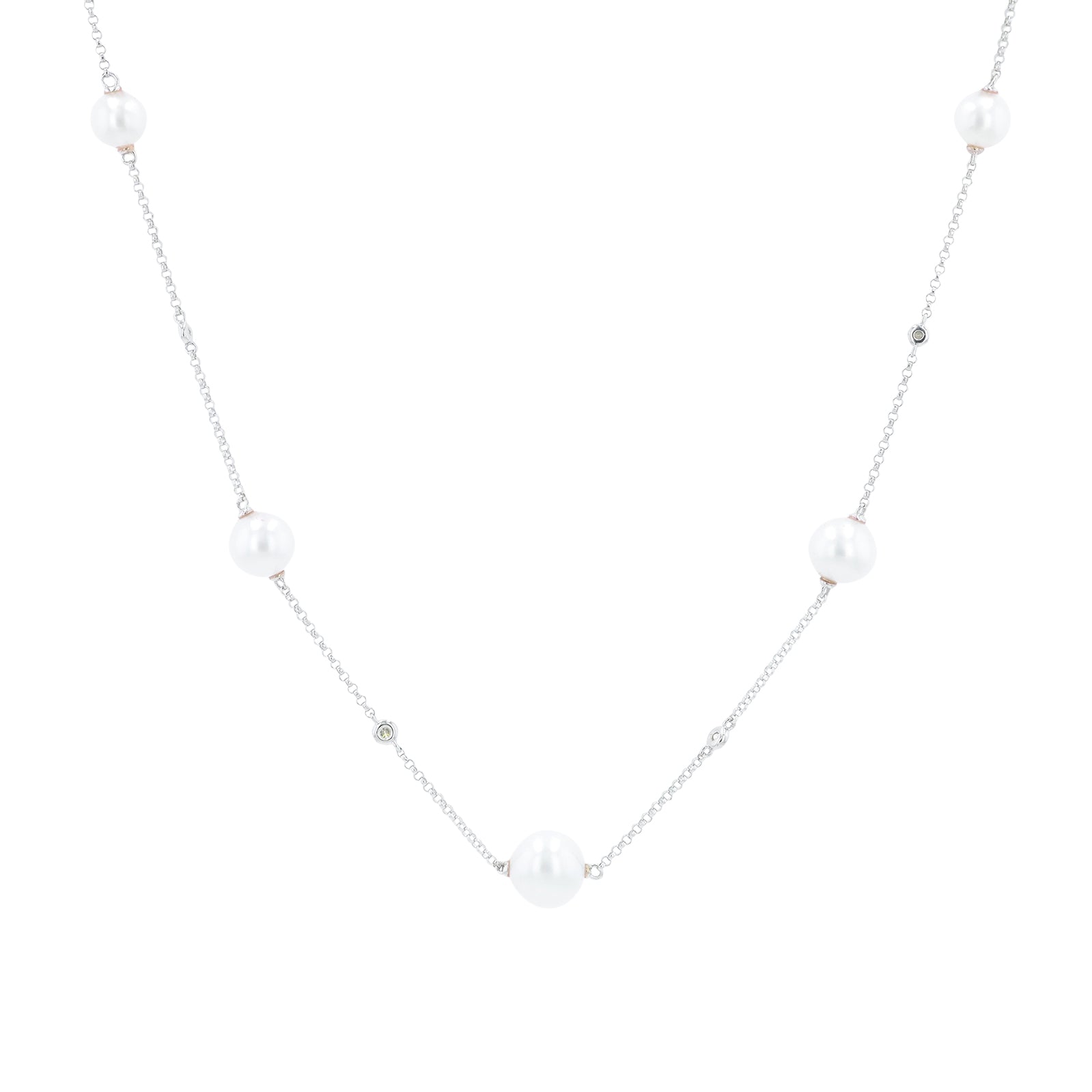 14K WG EFFY Freshwater Pearl Station Necklace