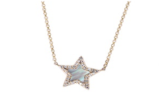 14K EFFY YG Mother Of Pearl Star Necklace