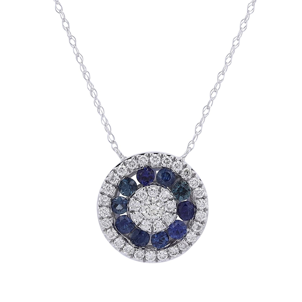 14K Gemstone & Diamond Halo Pendant<p><strong>More Colors Available</p></strong>
