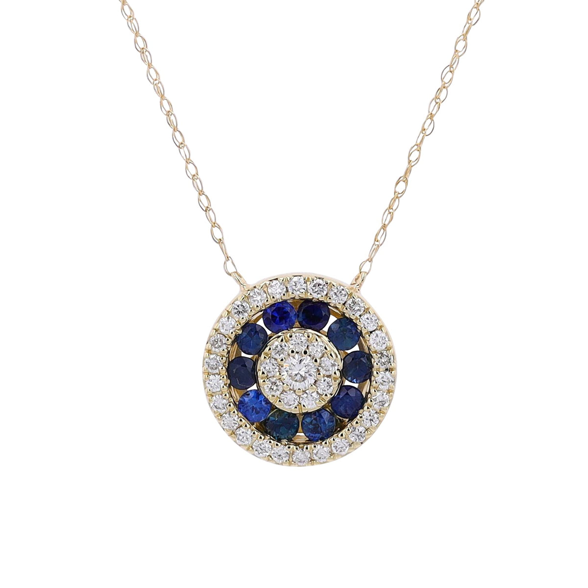 14K Gemstone & Diamond Halo Pendant<p><strong>More Colors Available</p></strong>