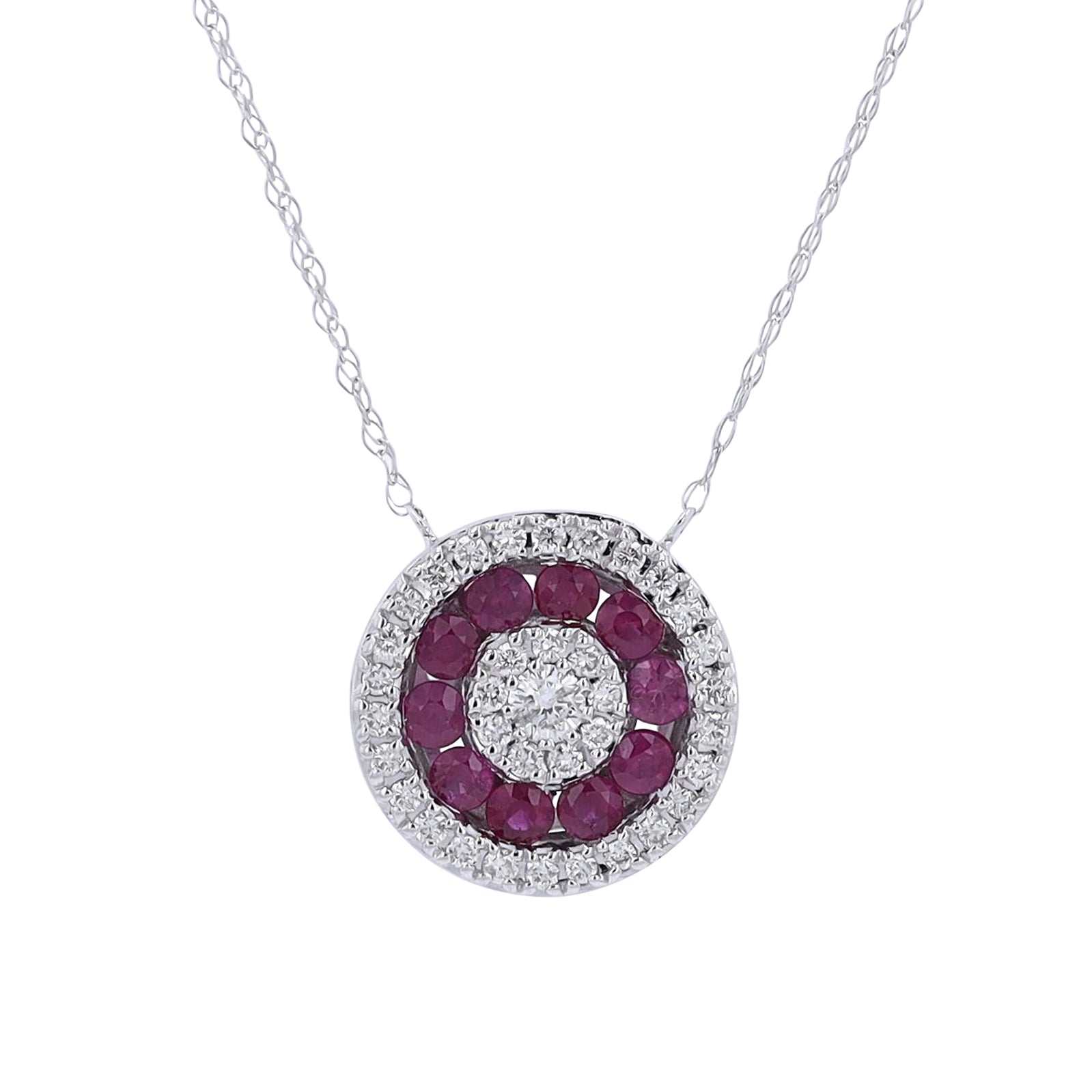14K Gemstone & Diamond Halo Pendant<p><strong>More Colors Available</p></strong>