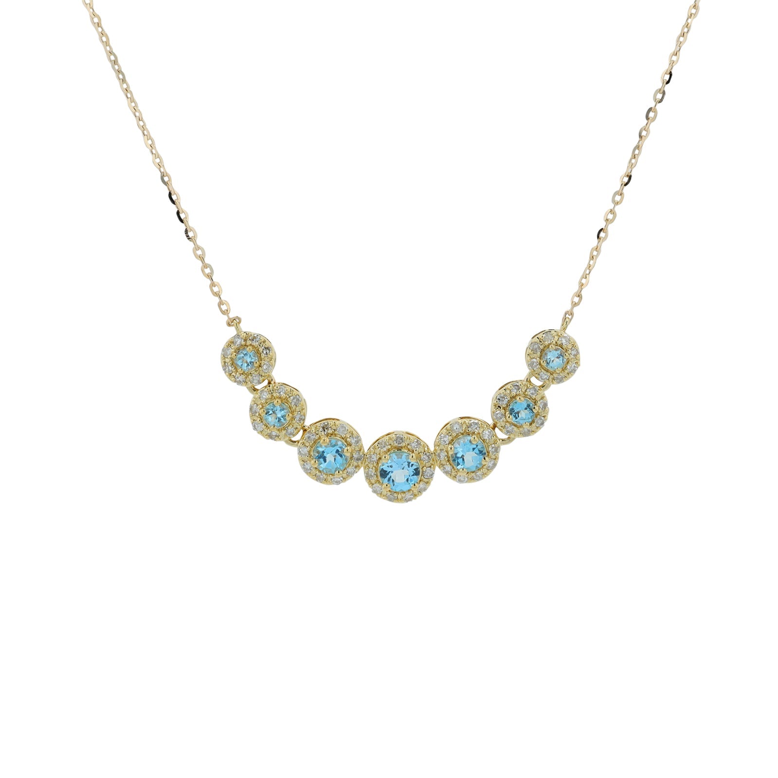 10K WG Swiss Blue Topaz Graduating Necklace<p><strong>More Colors Available</p></strong>