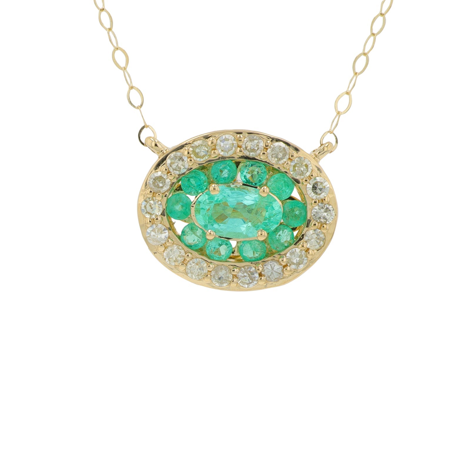14K YG .50 CT Emerald Necklace