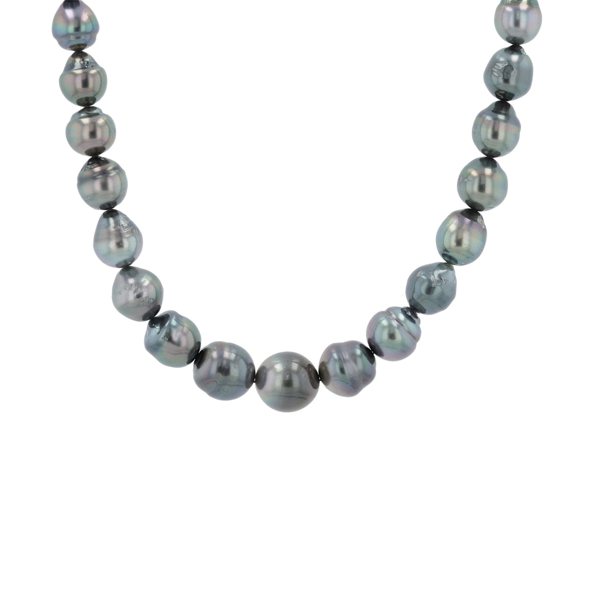 Silver 8 - 12.5MM Tahitian Pearl Necklace