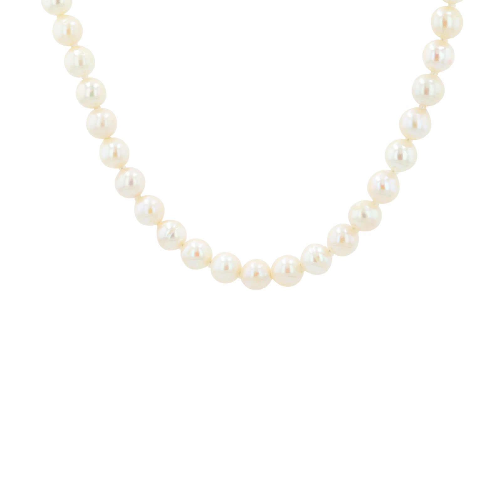 Silver 32 Inch Pearl String Necklace