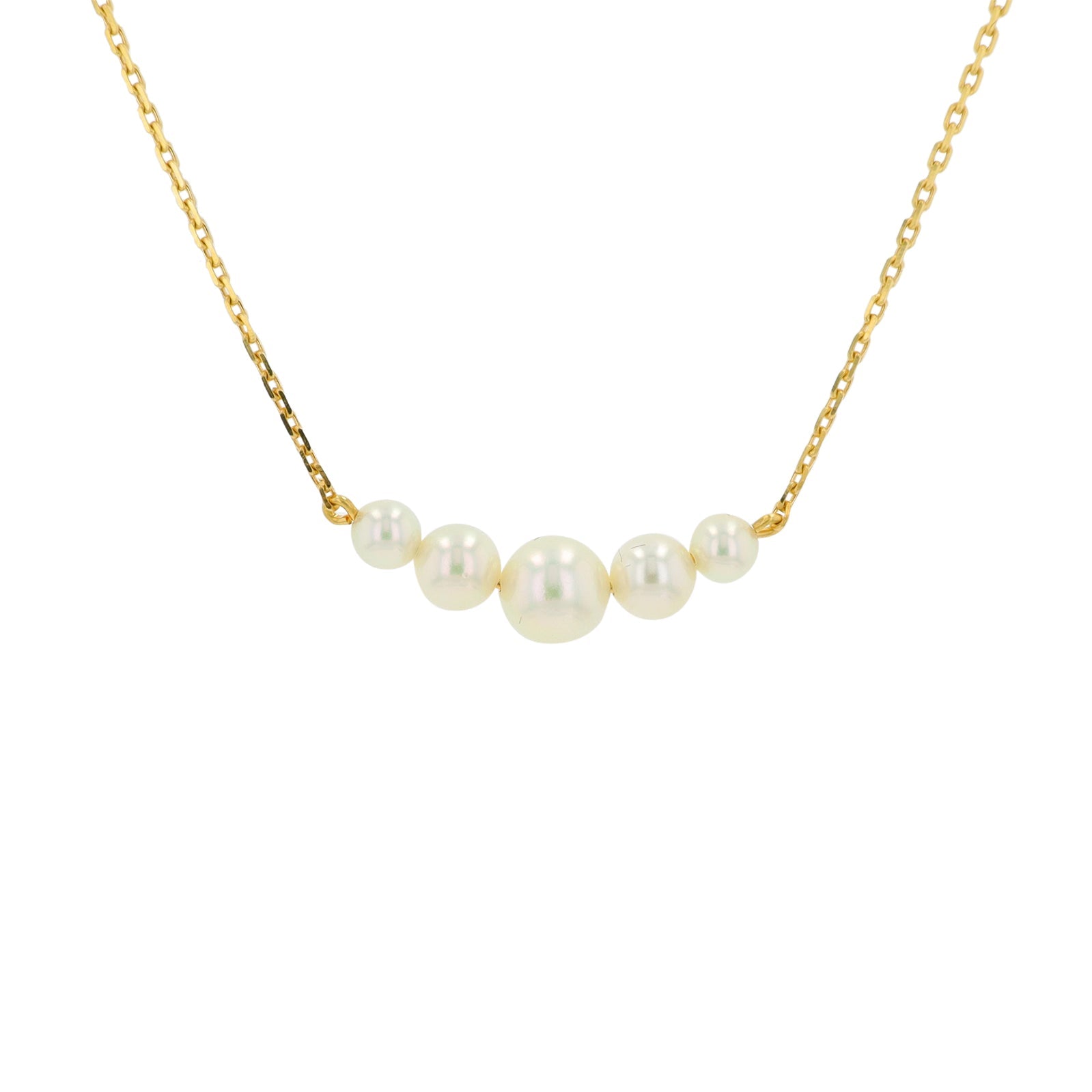 18K YG 3.6 - 5.7 MM Pearl Necklace