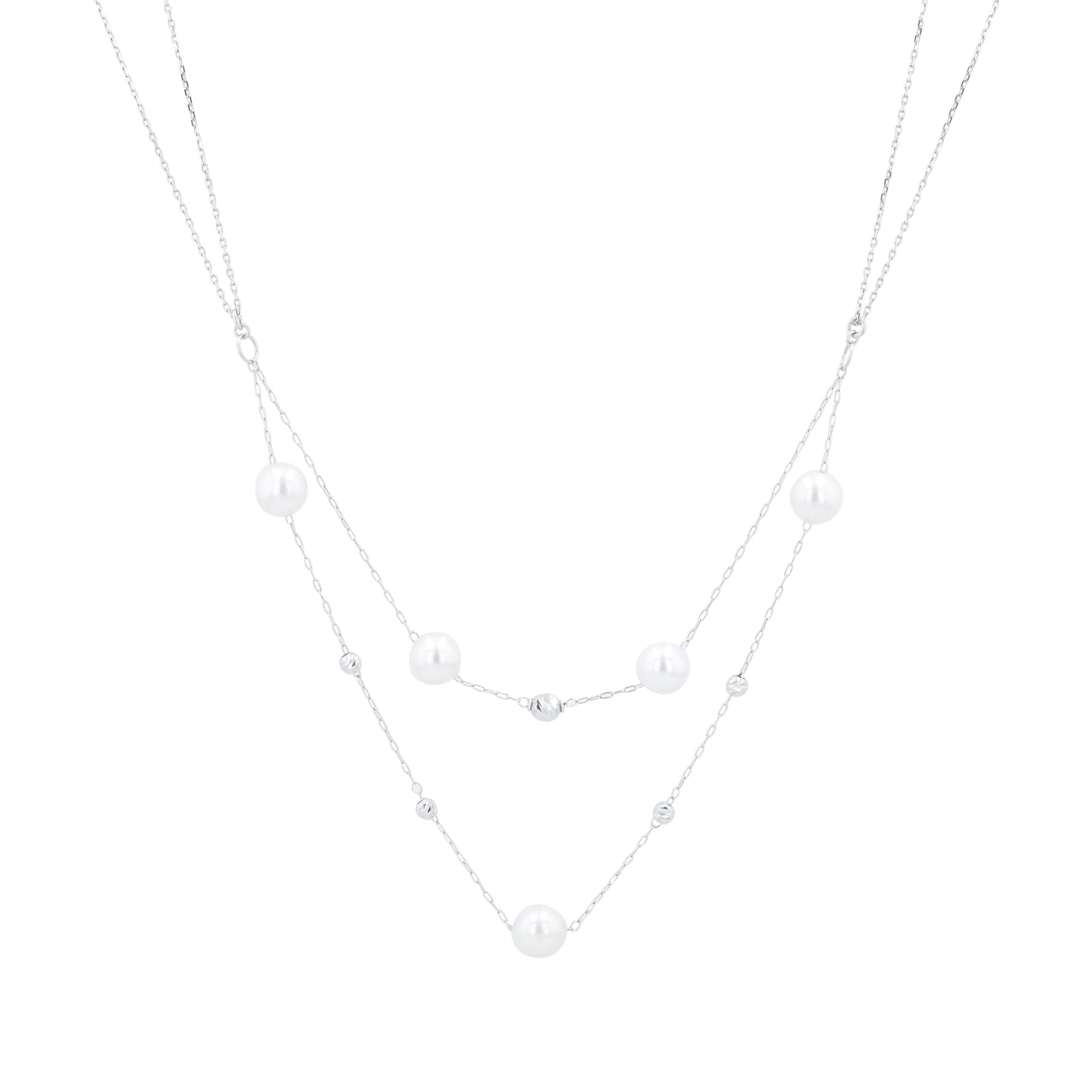18K WG 6.9 MM Pearl Necklace
