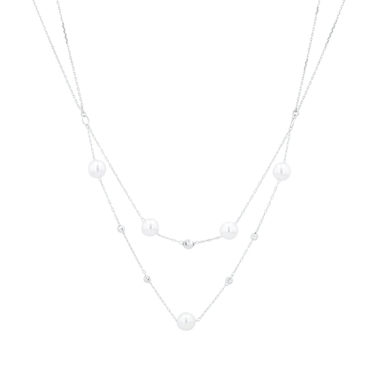 18K WG 6.9 MM Pearl Necklace